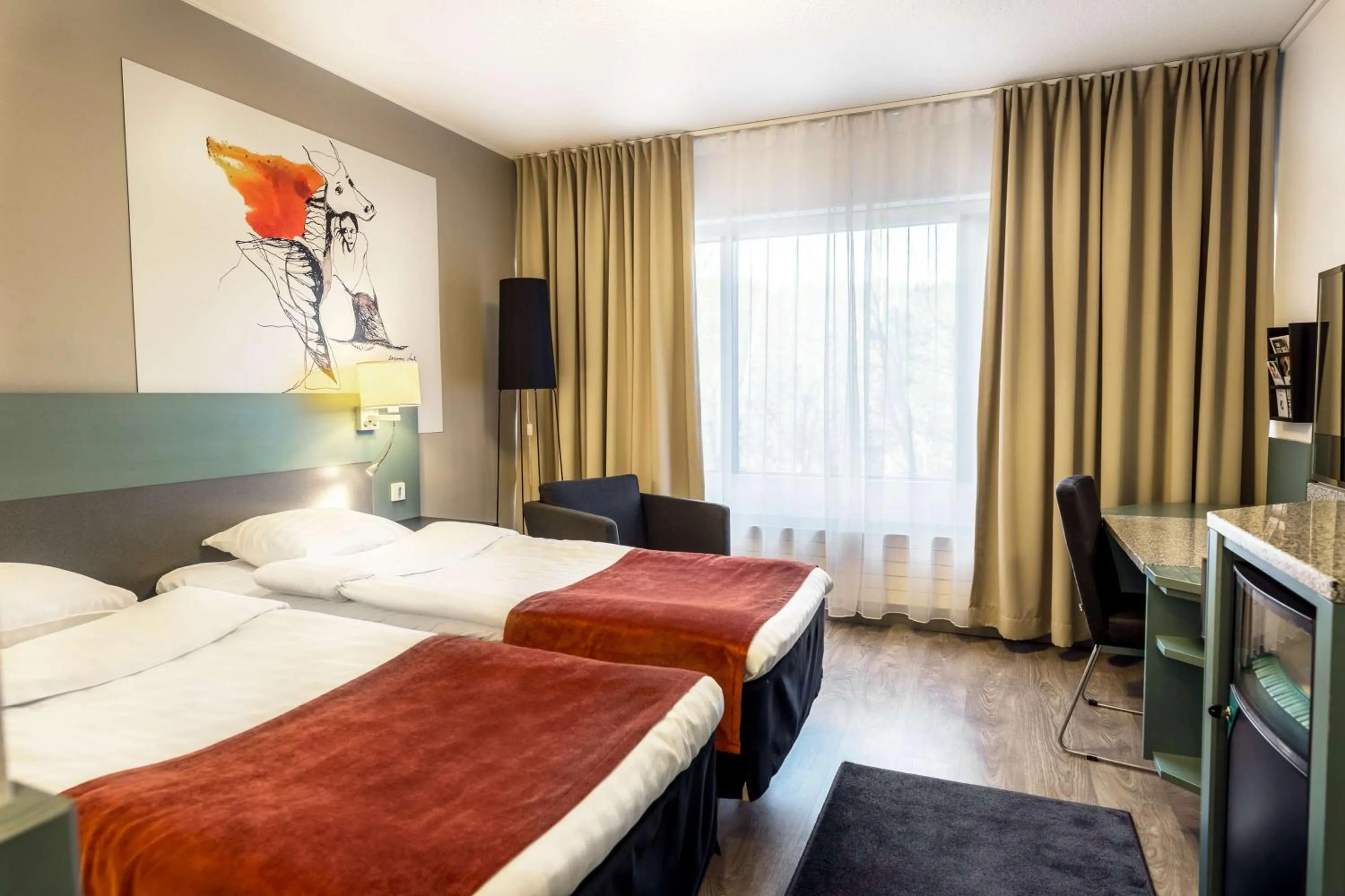 Bedroom, Bed in Scandic Rosendahl