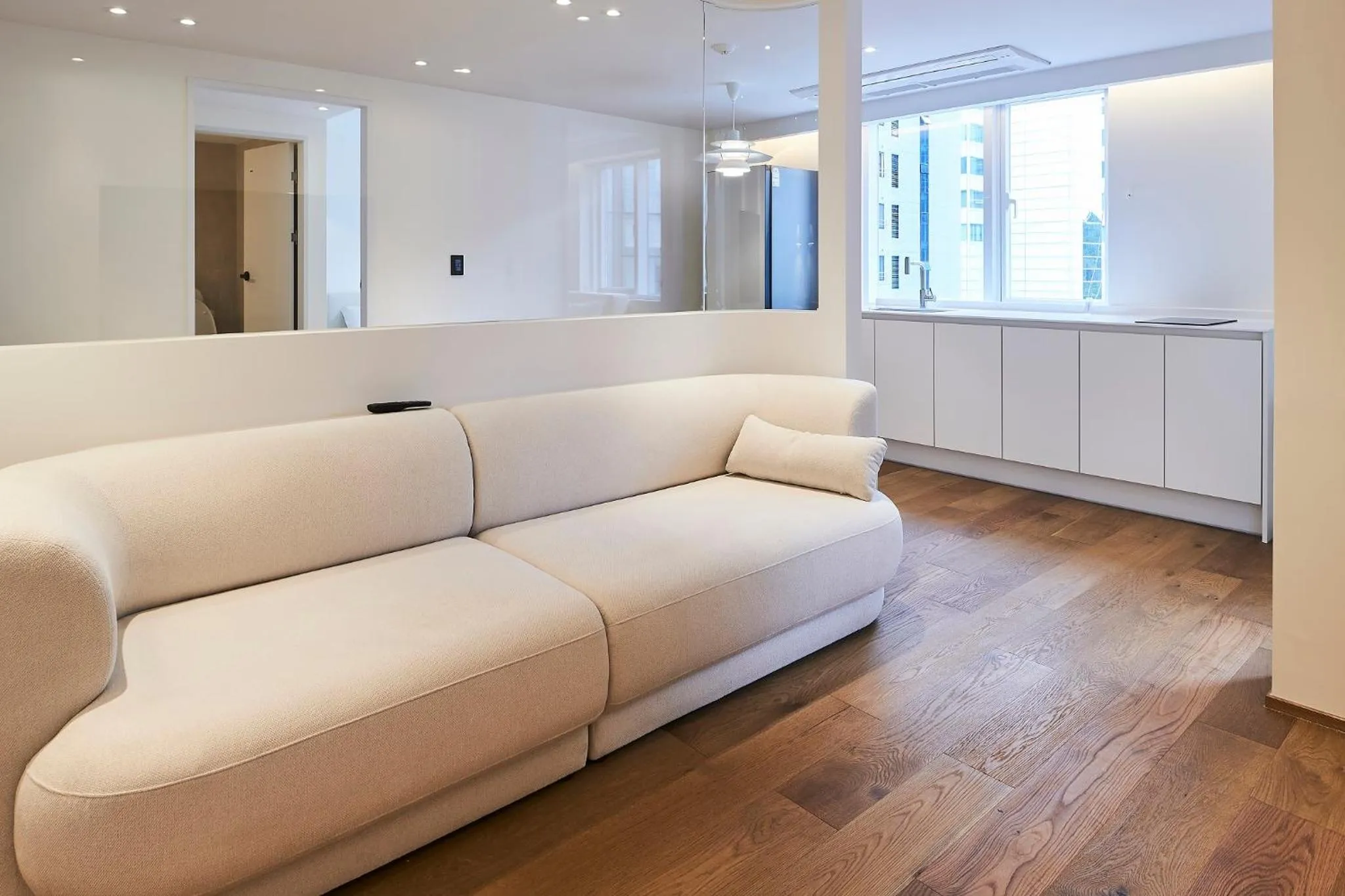 Living room in Canvas Hostel