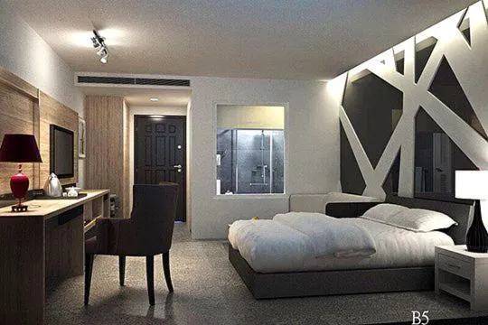 Photo of the whole room, Bed in Travel Light Hotel