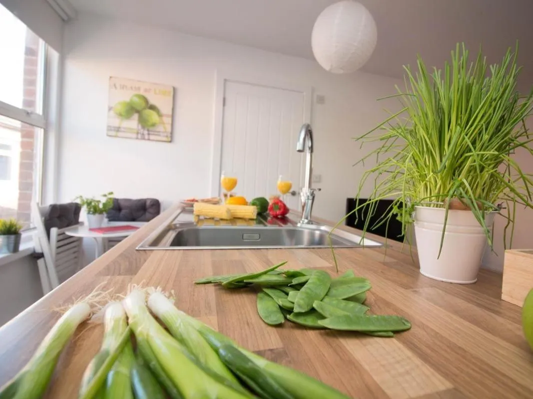 Kitchen or kitchenette in Beddoe Apartments