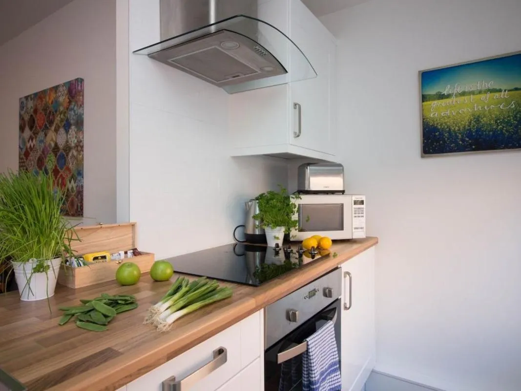 Kitchen or kitchenette in Beddoe Apartments