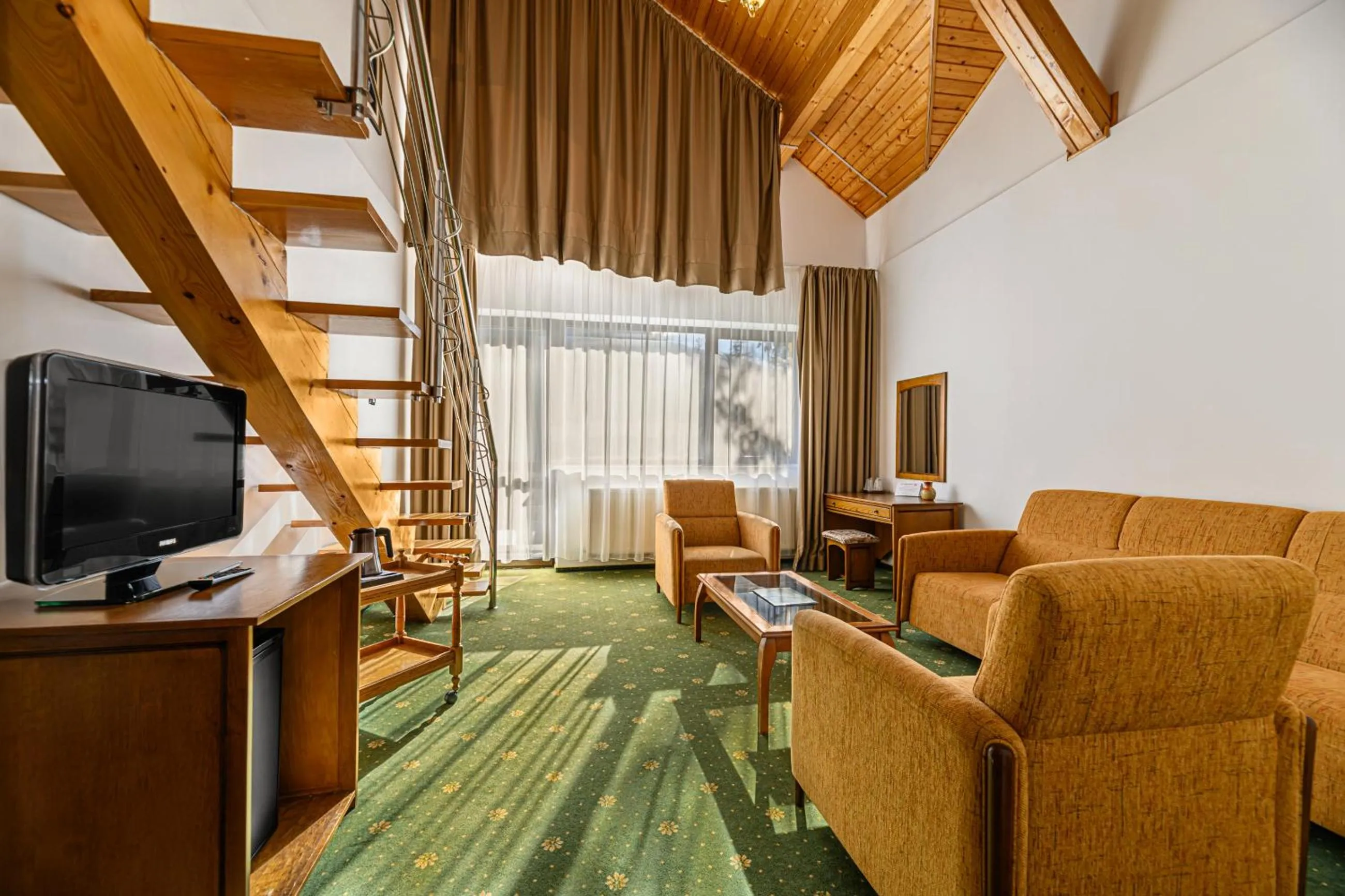 Communal lounge/ TV room in Hotel Casa Viorel jacuzzi & saunas