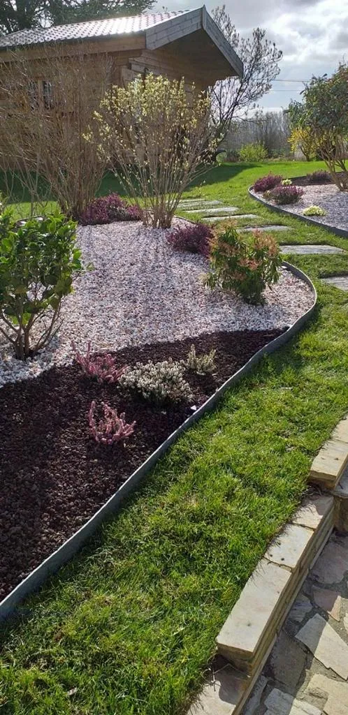 Garden view in studios les Hortensias