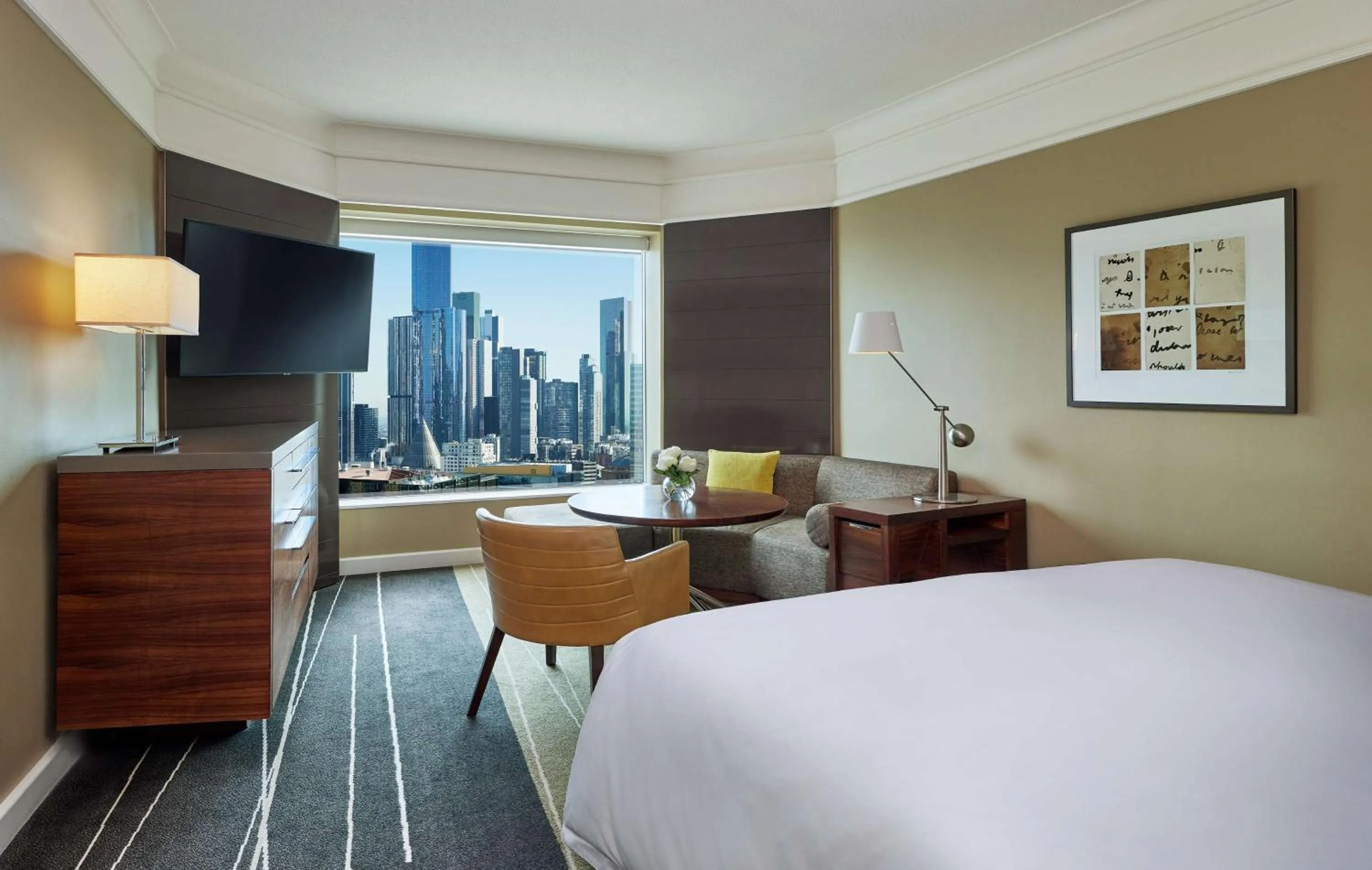 View (from property/room), Bed in Grand Hyatt Melbourne