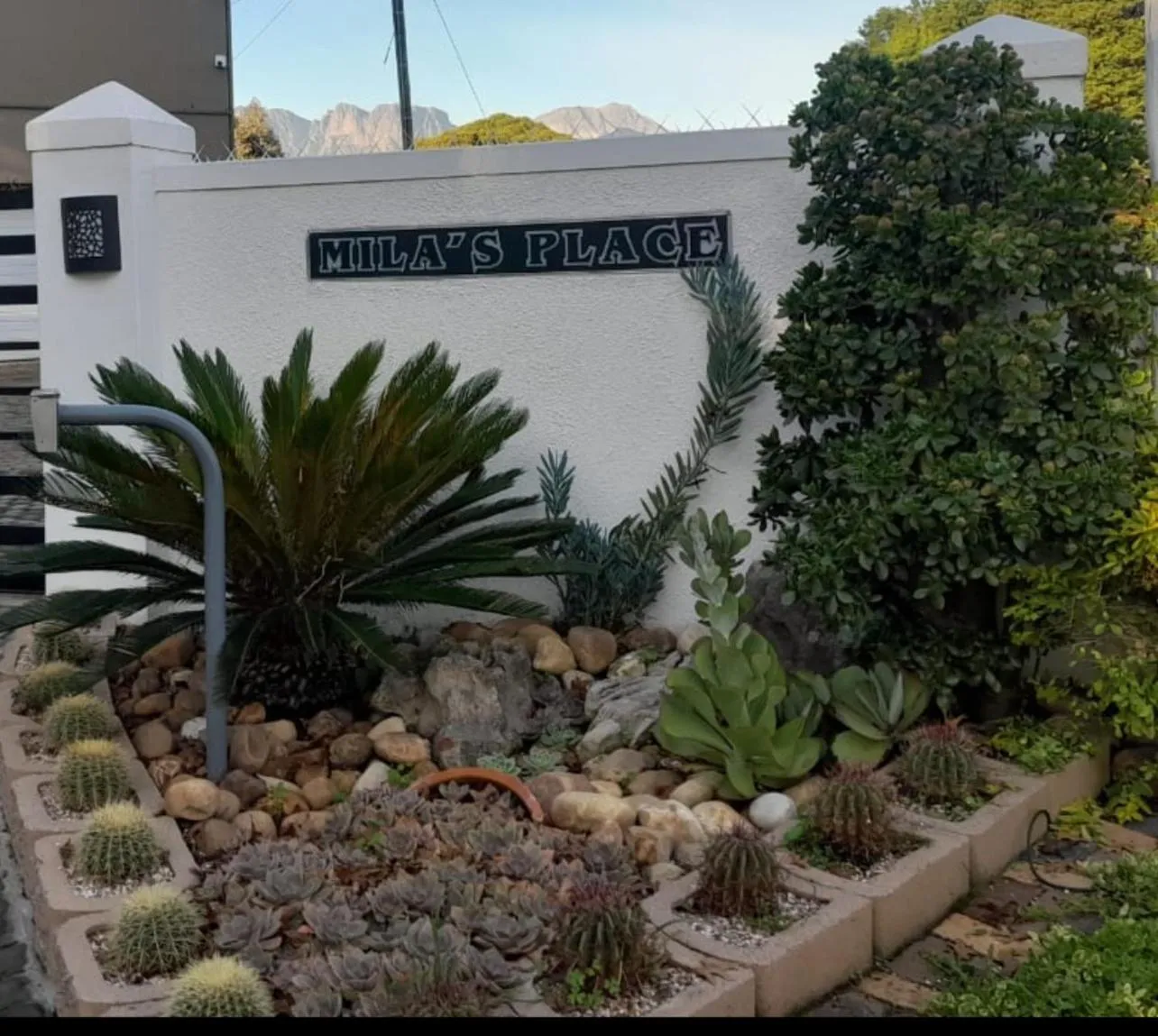 Garden view in Milas Place