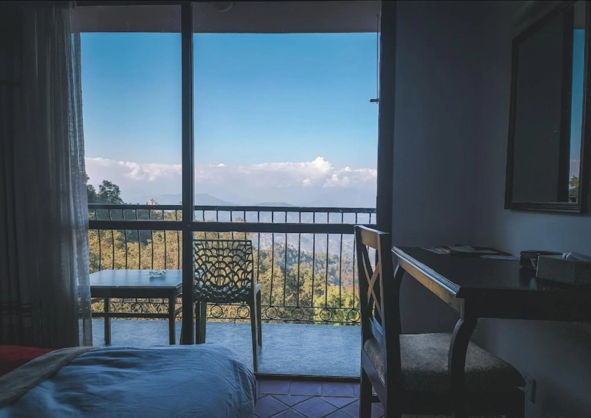 View (from property/room), Bed in Hotel Himalayan Villa - Nagarkot