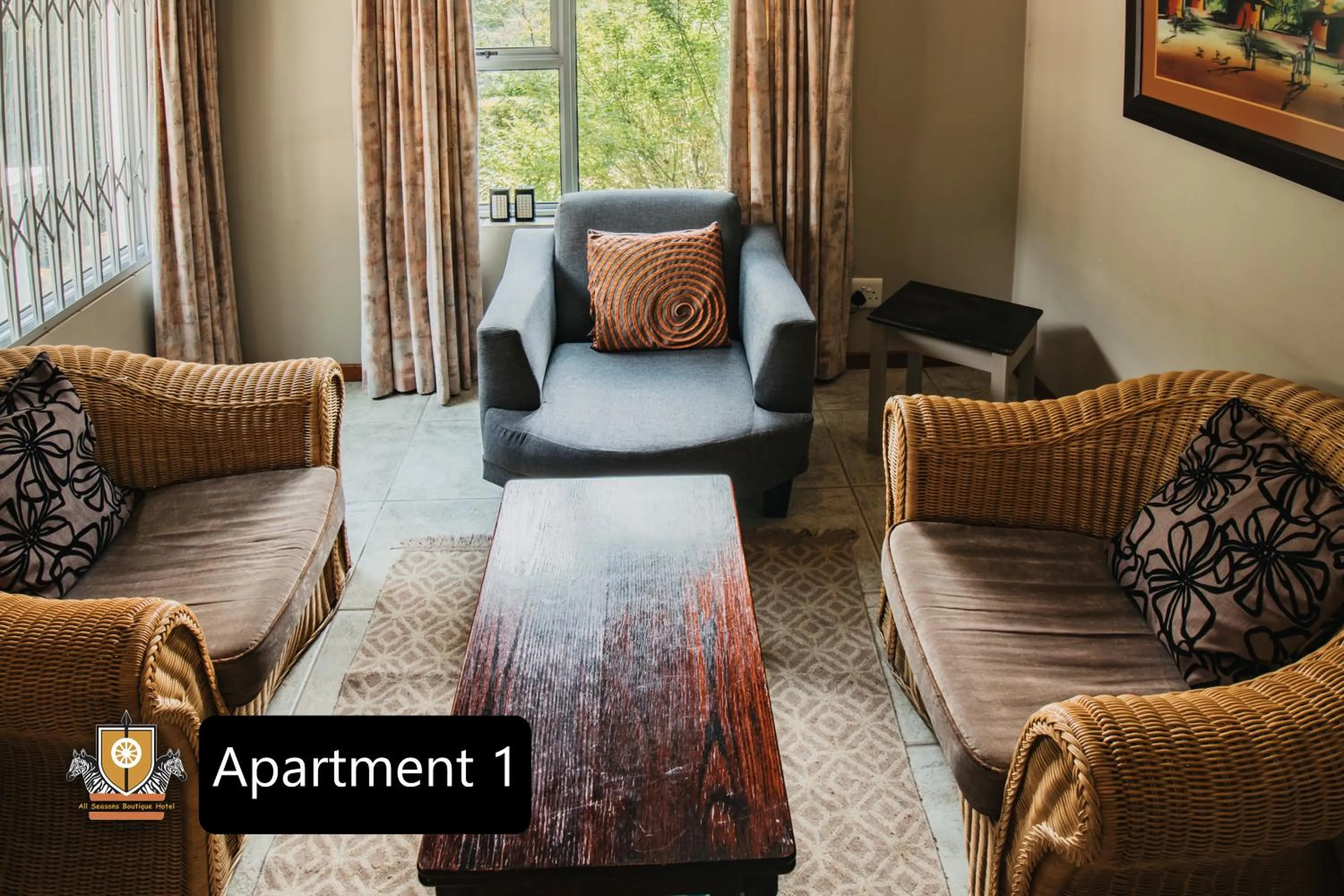 Living room in All Seasons Boutique Hotel - Sustainable Electricity and Water