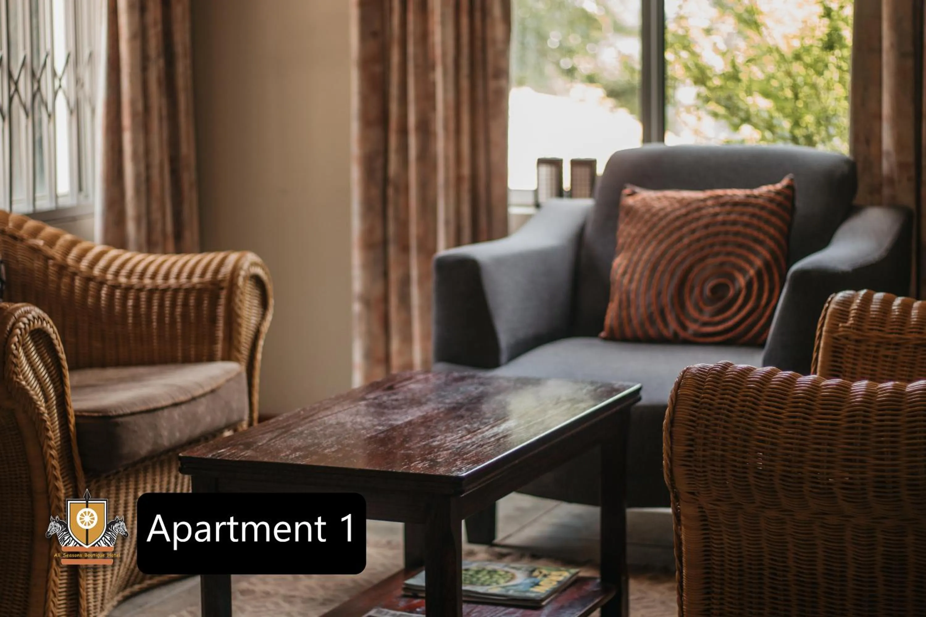 Living room in All Seasons Boutique Hotel - Sustainable Electricity and Water