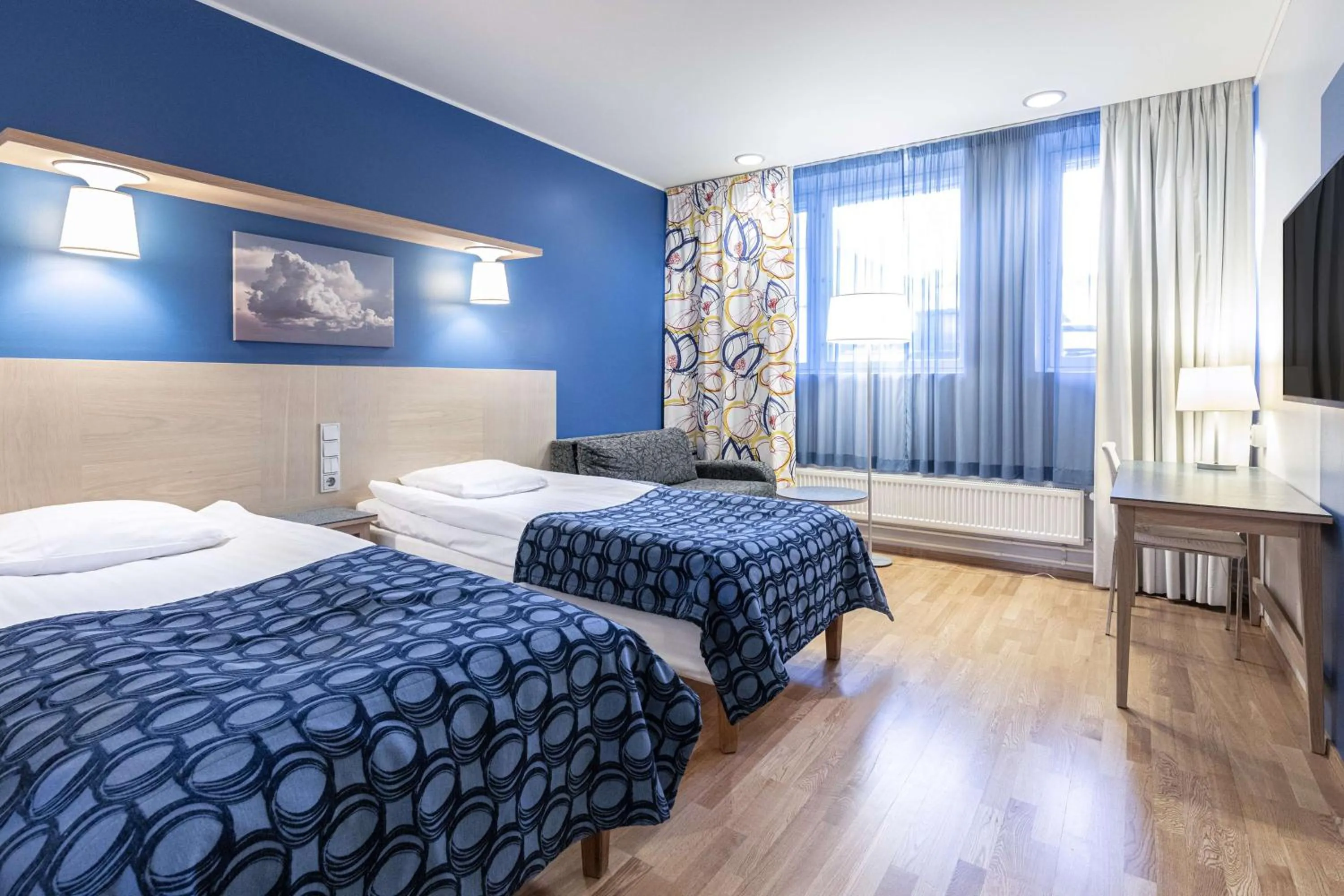 Bedroom, Bed in Scandic Kallio