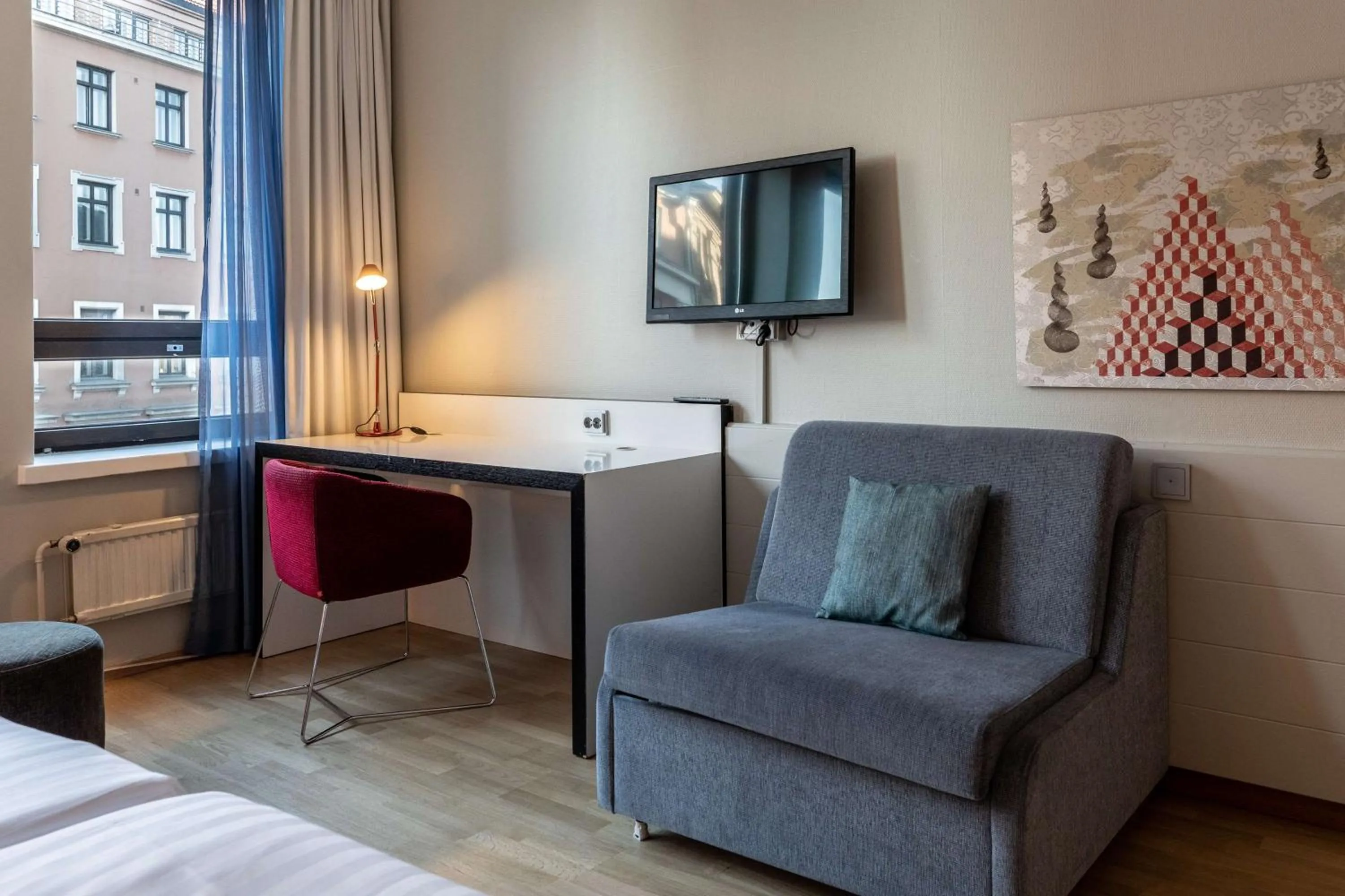 Bedroom, Bed in Scandic Kaisaniemi