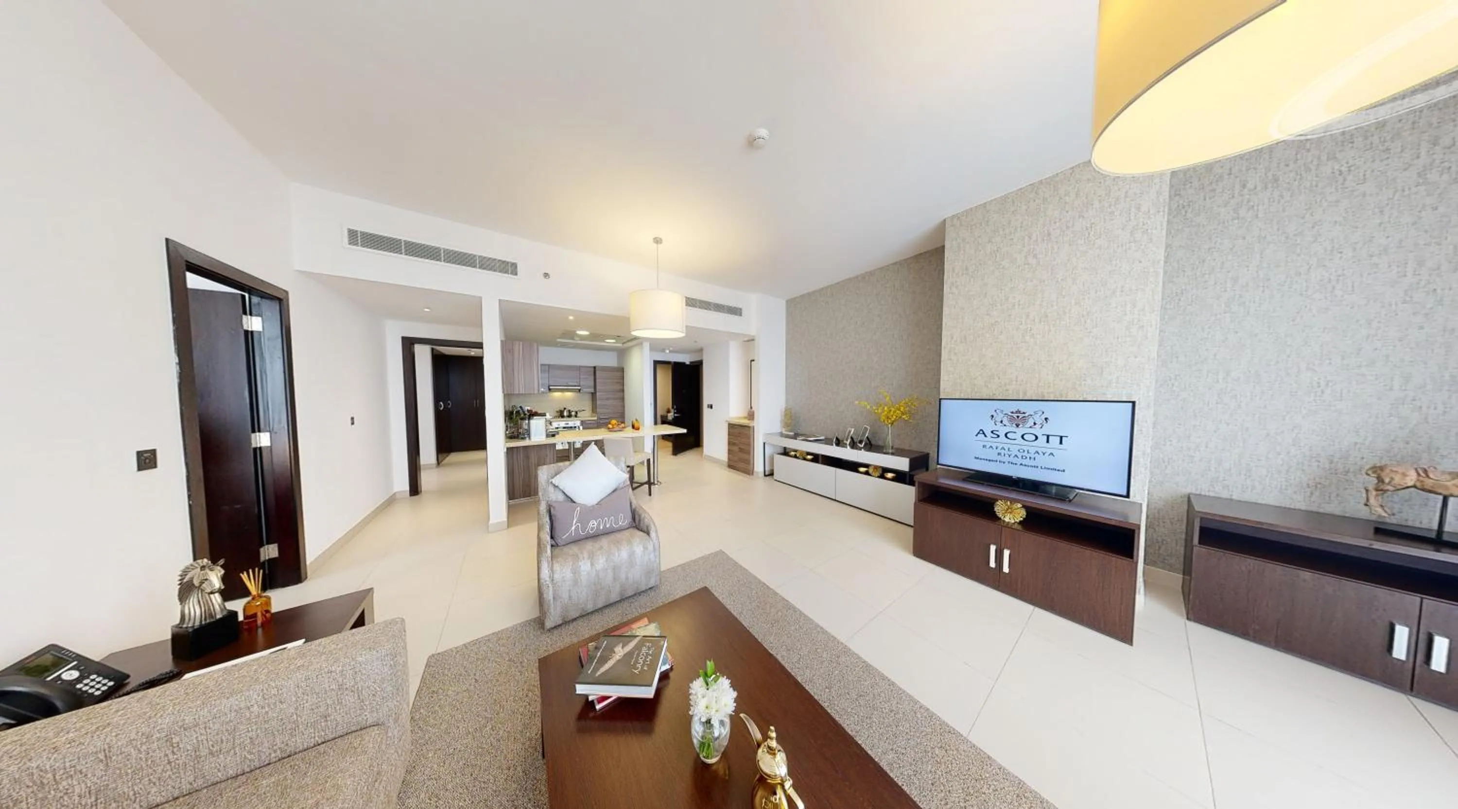 Living room, Bed in Ascott Rafal Olaya Riyadh