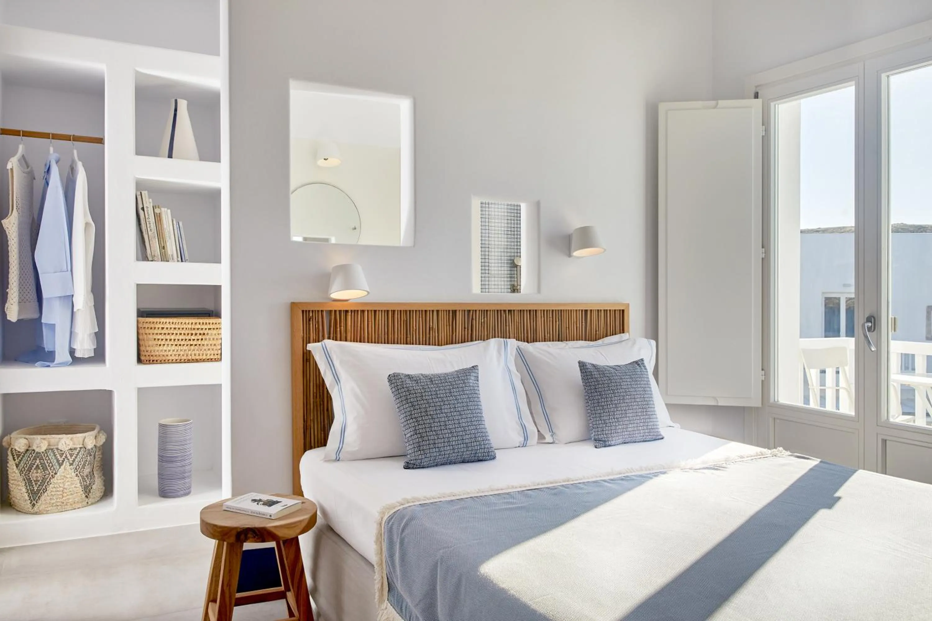 Bed in Milos Breeze Boutique Hotel