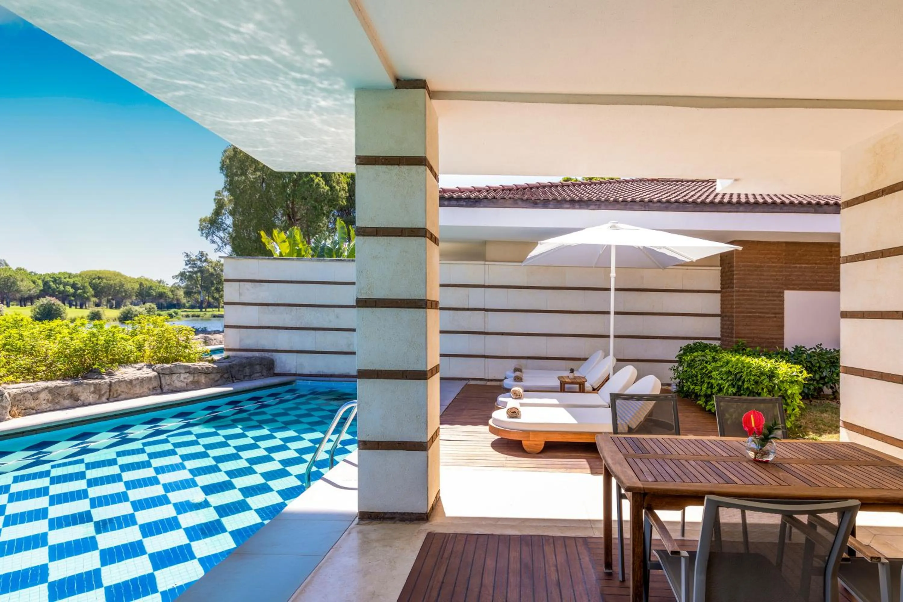 Patio in Kempinski Hotel The Dome Belek