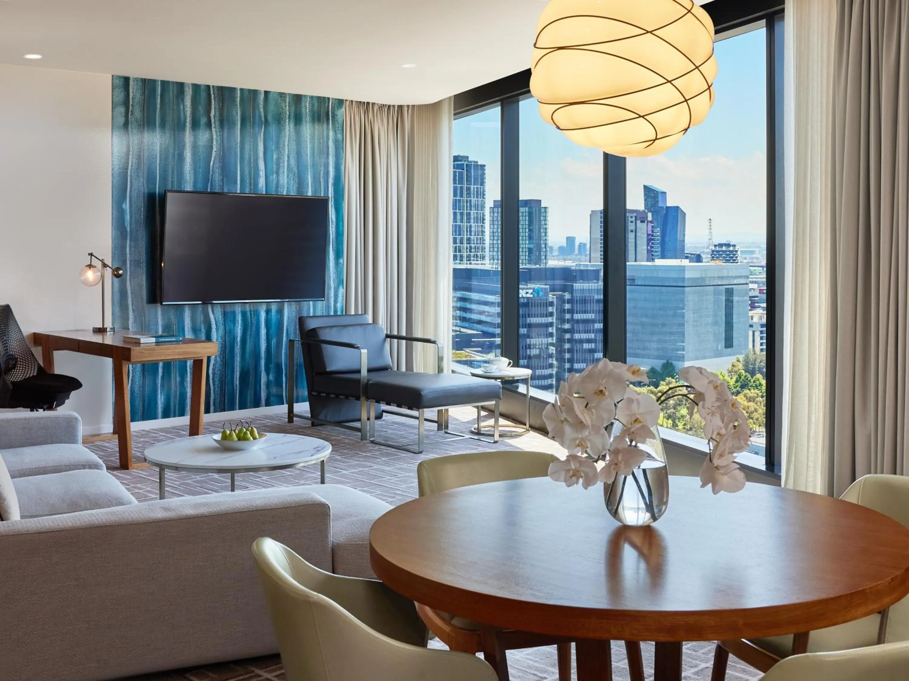 Living room in Pan Pacific Melbourne