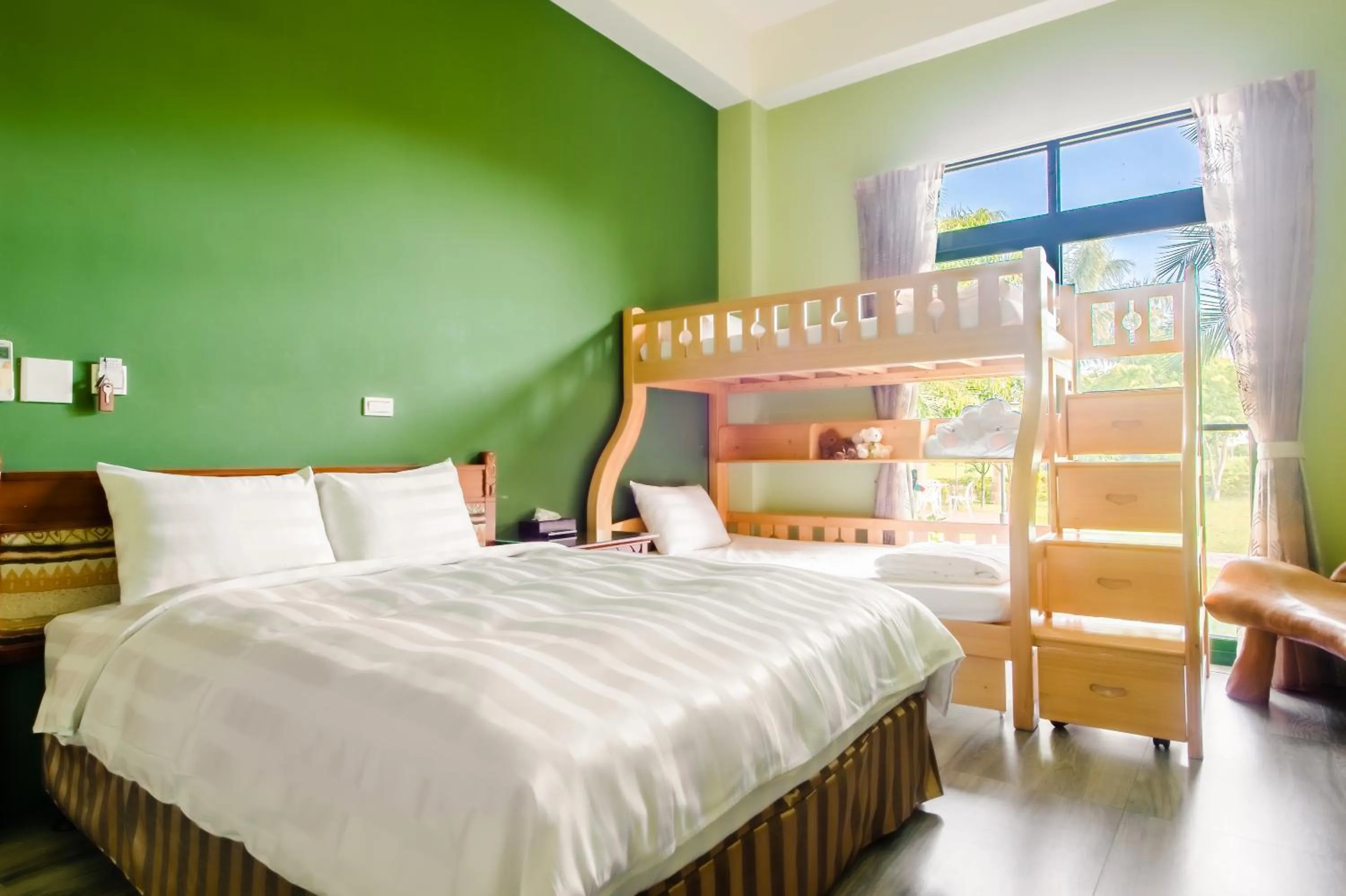 Bedroom, Bed in Summer Garden