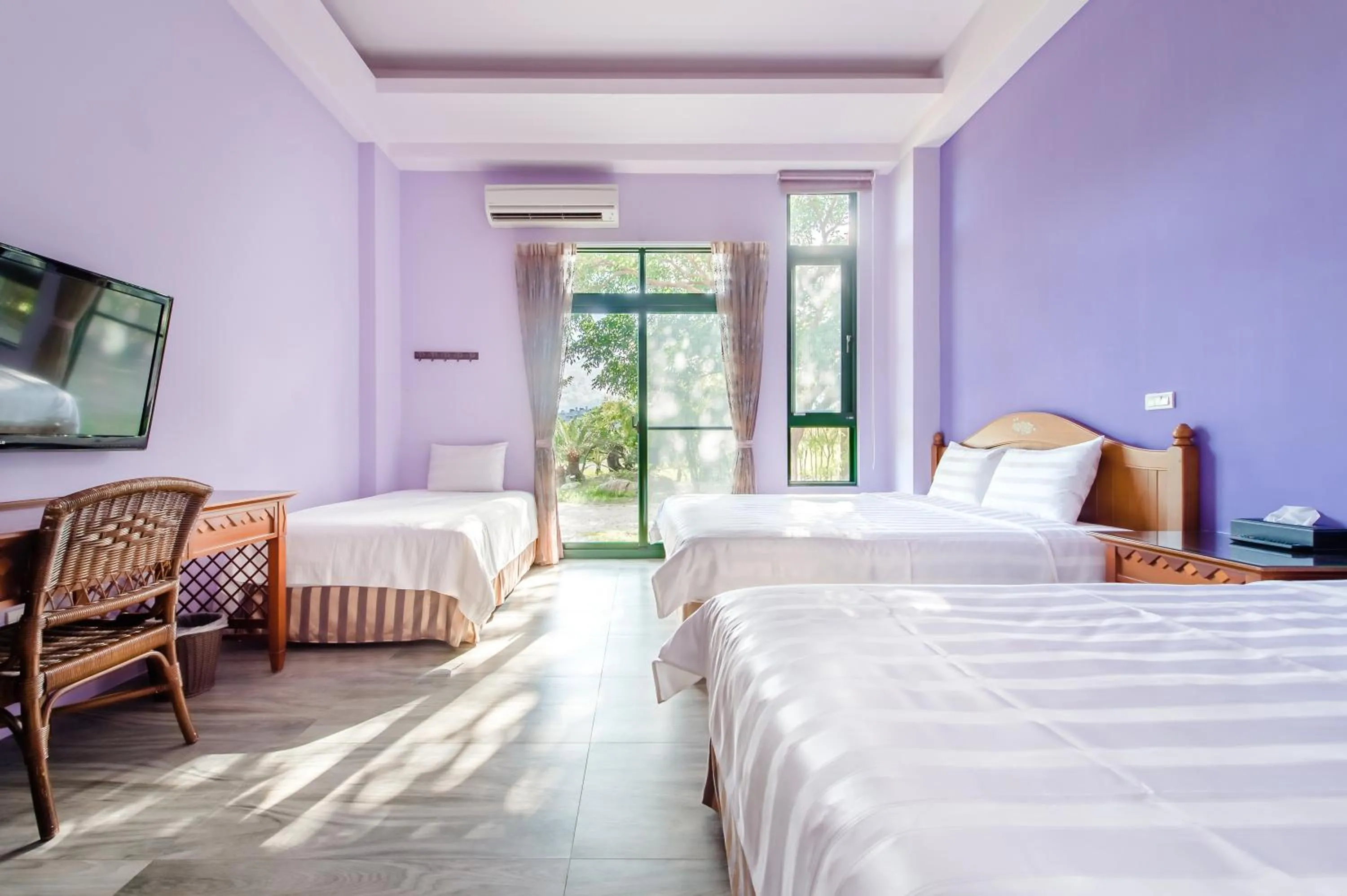 Bedroom, Bed in Summer Garden