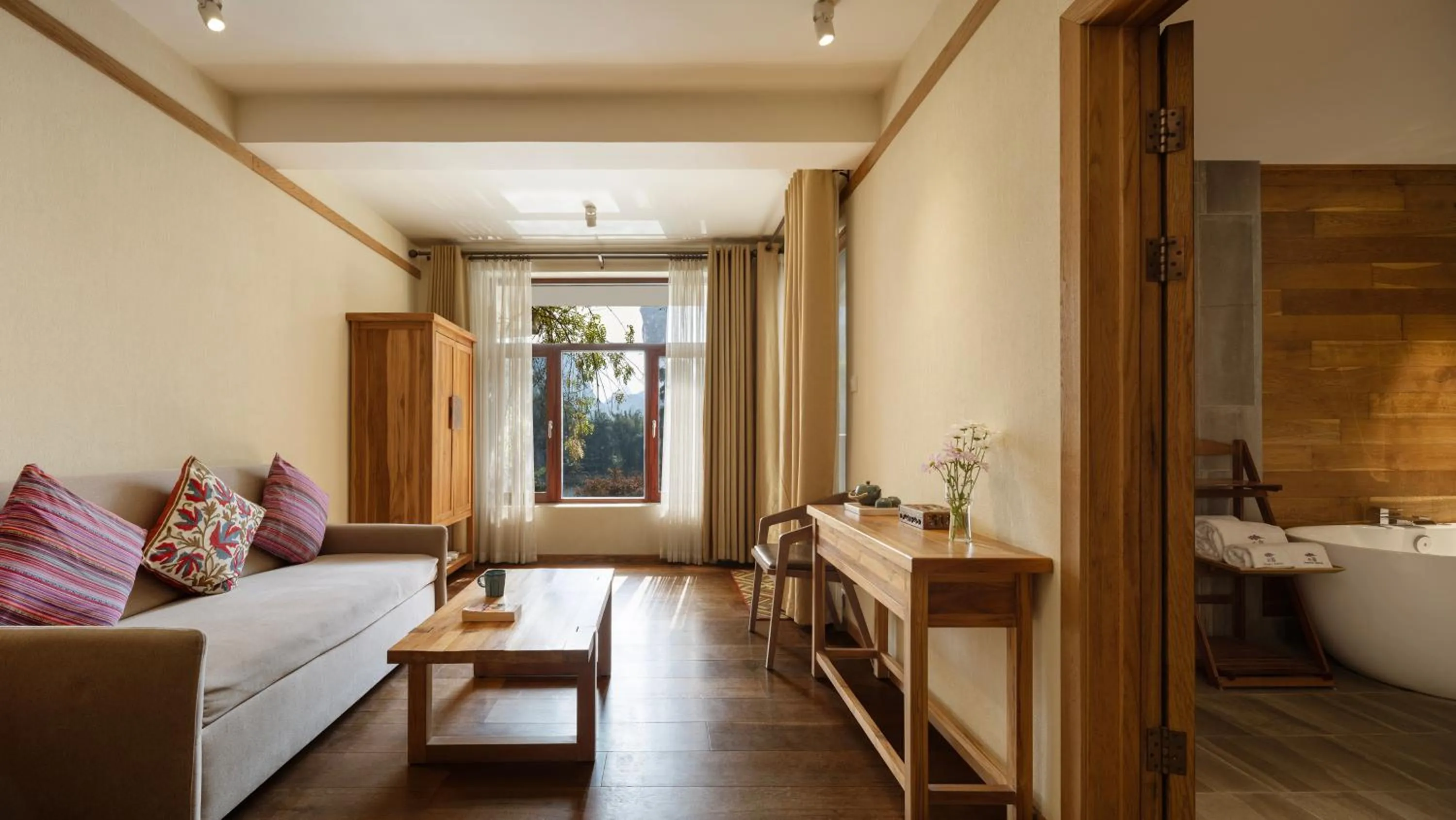 Living room in Yangshuo The Apsara Lodge