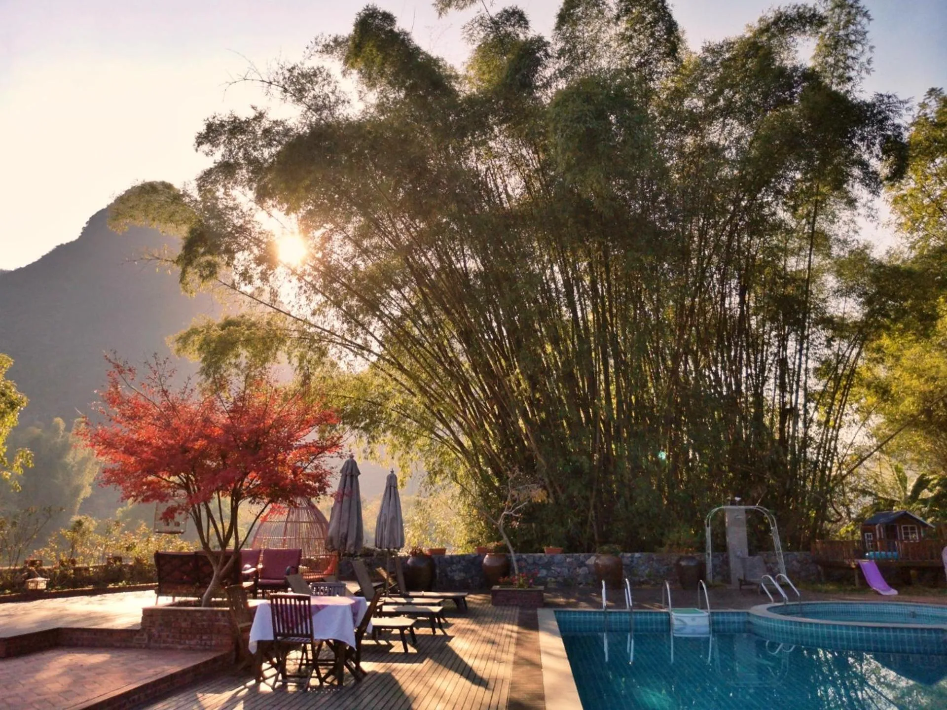 Swimming pool in Yangshuo The Apsara Lodge