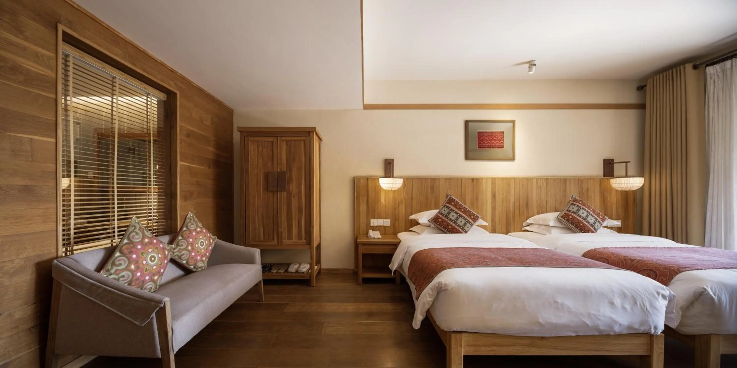 Bed in Yangshuo The Apsara Lodge