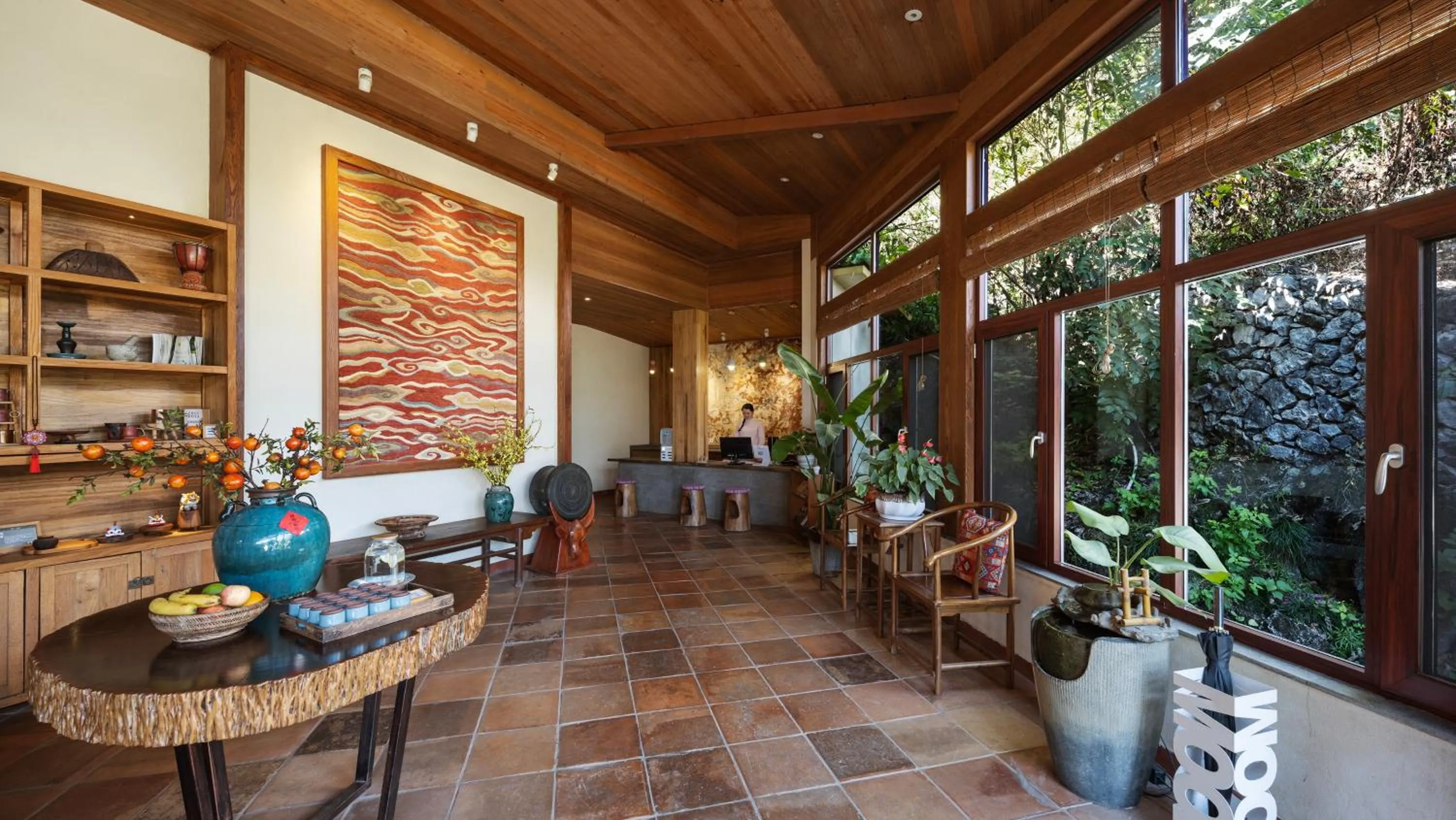 Lobby or reception in Yangshuo The Apsara Lodge