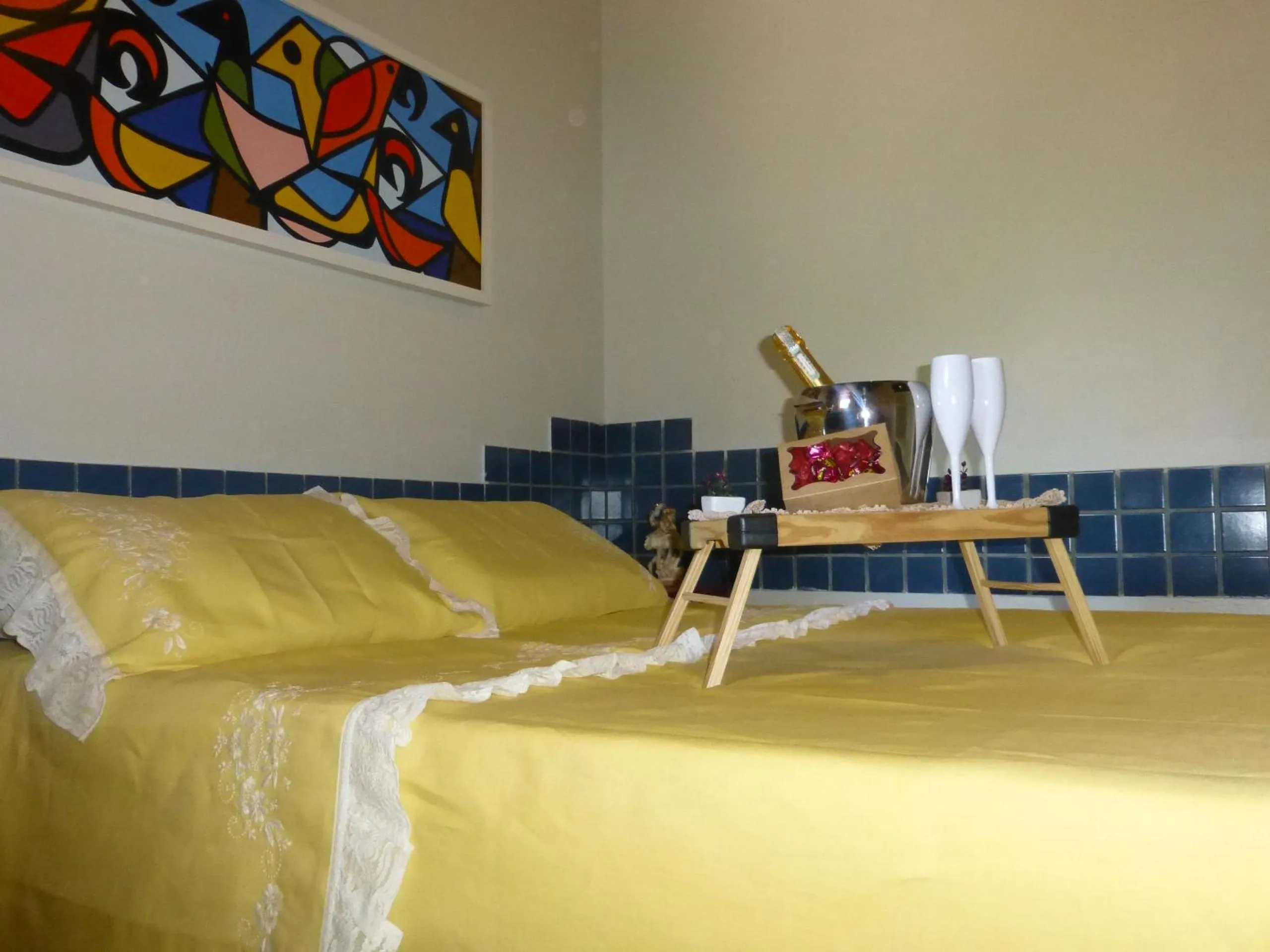 Bed in Pousada das Bromélias