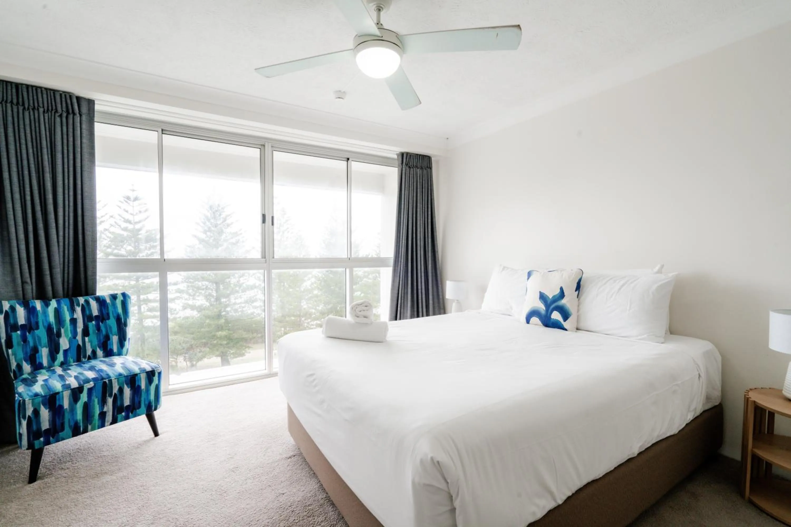 Bed in Cashelmara Beachfront Apartments