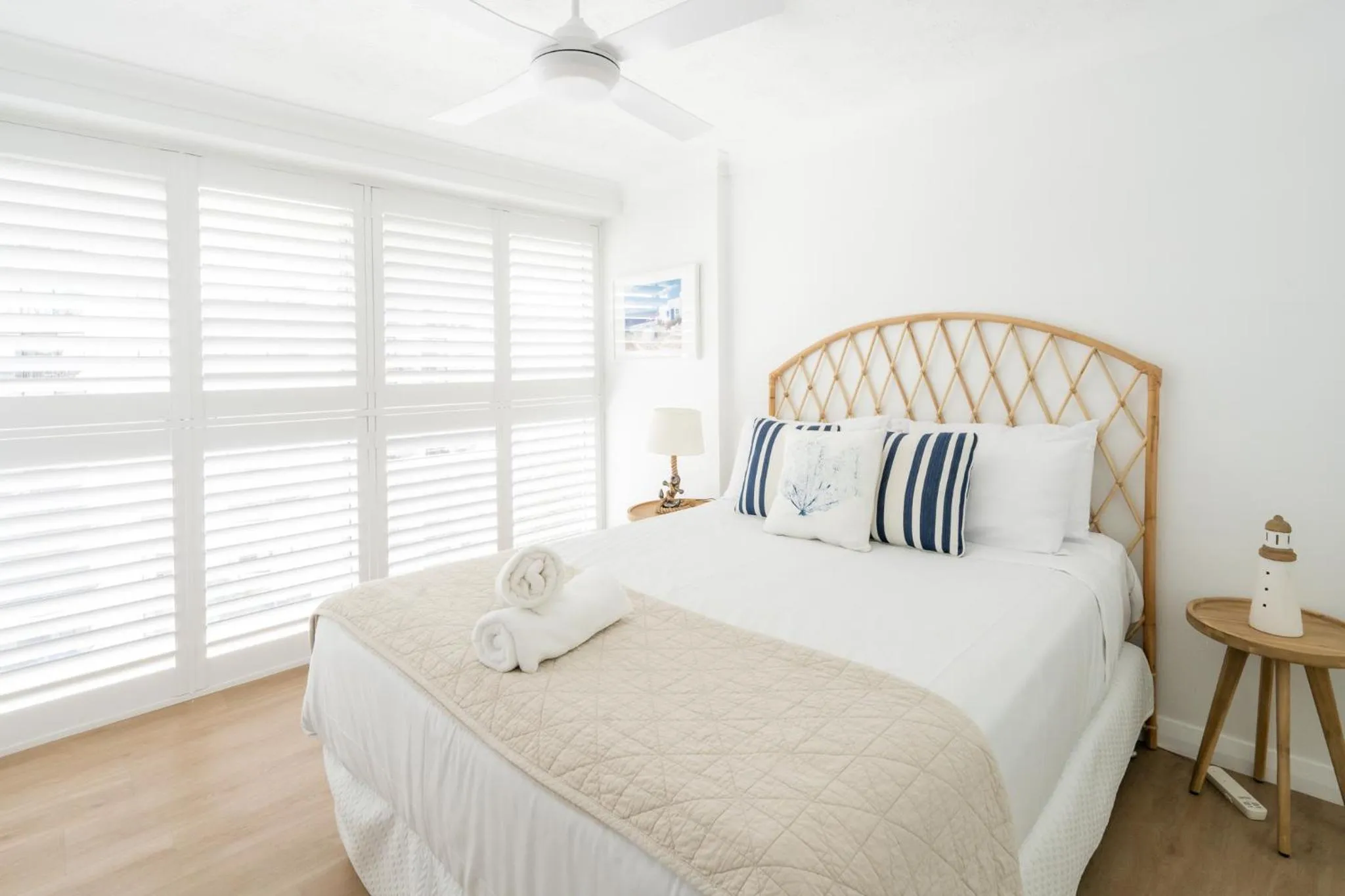 Bed in Cashelmara Beachfront Apartments