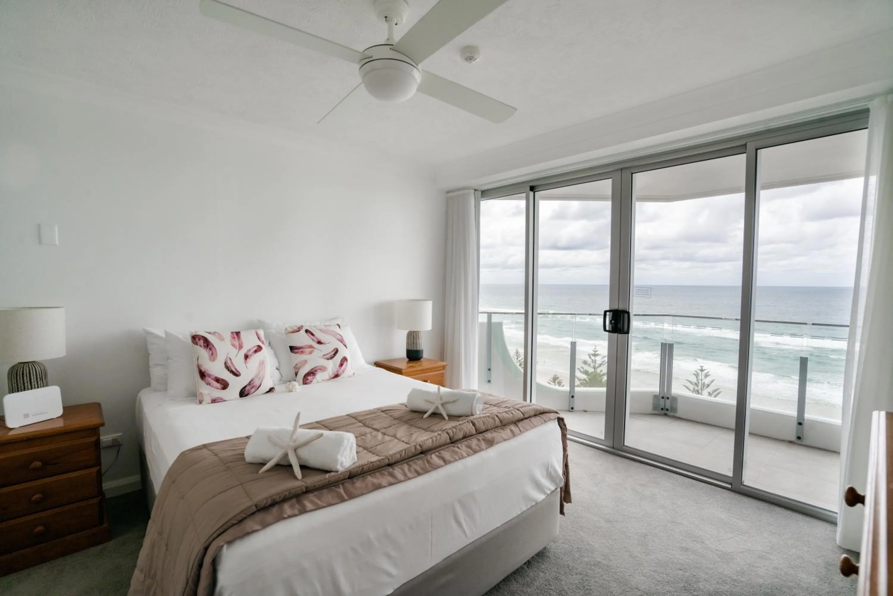 Bed in Cashelmara Beachfront Apartments