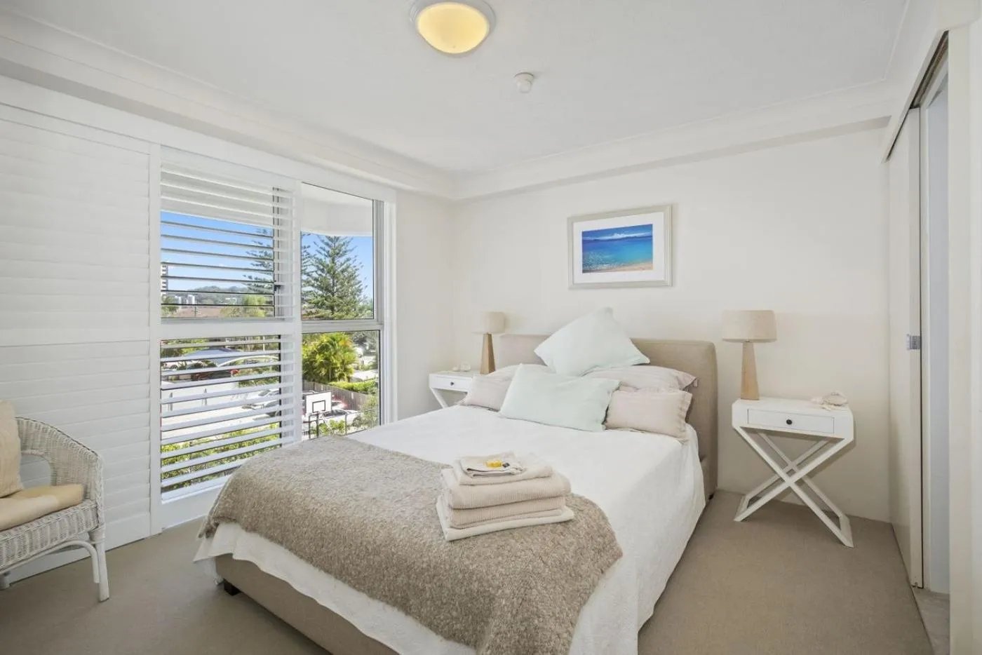 Bed in Cashelmara Beachfront Apartments