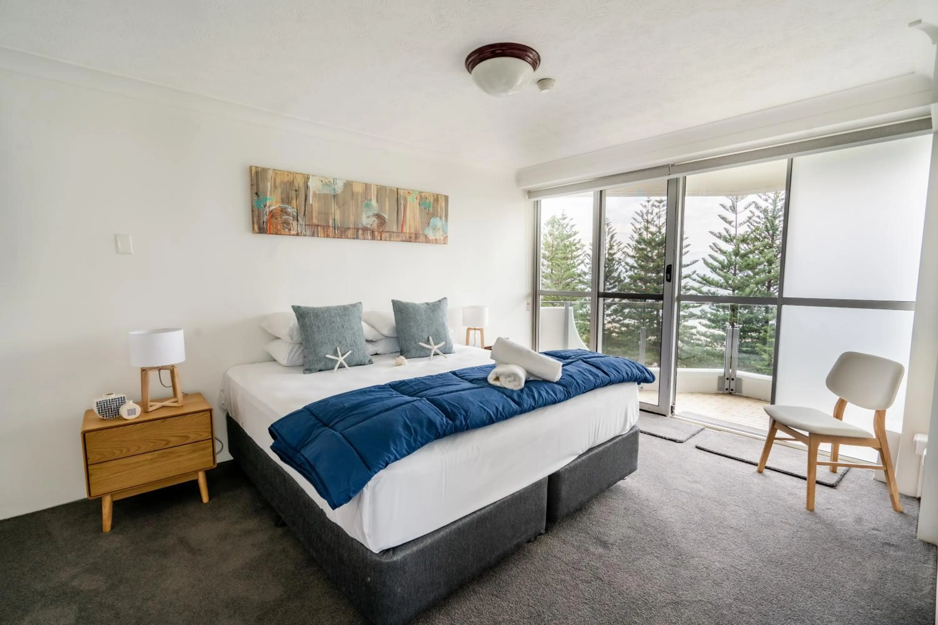 Bed in Cashelmara Beachfront Apartments