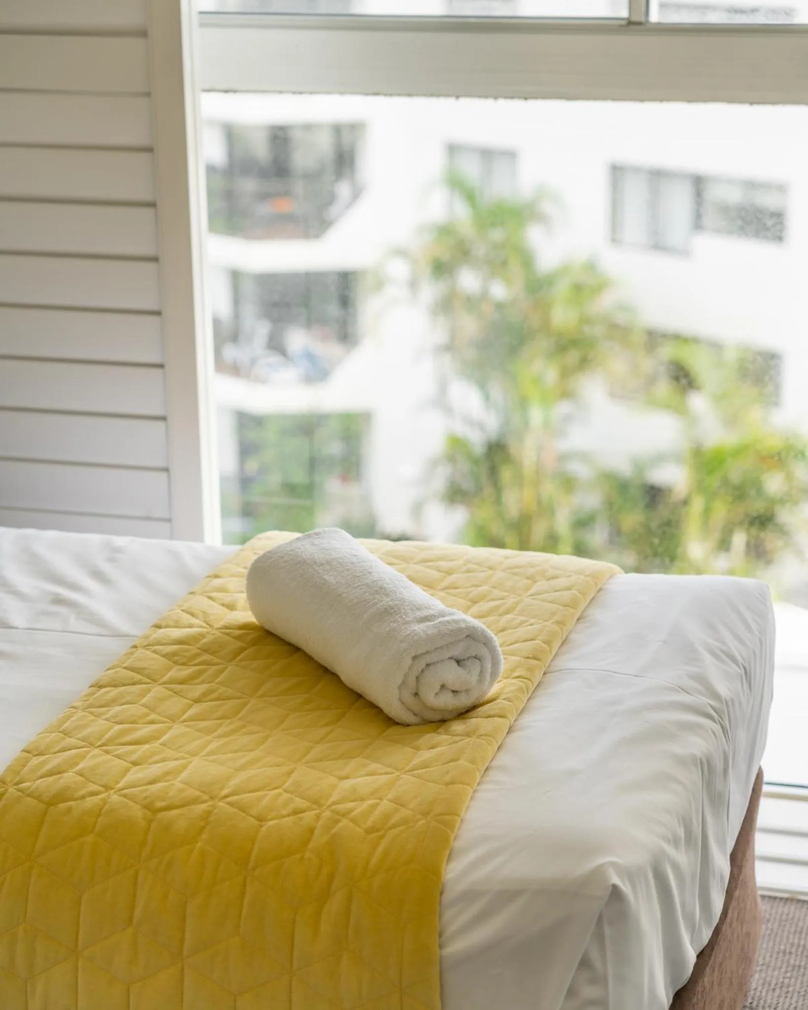 Bed in Cashelmara Beachfront Apartments