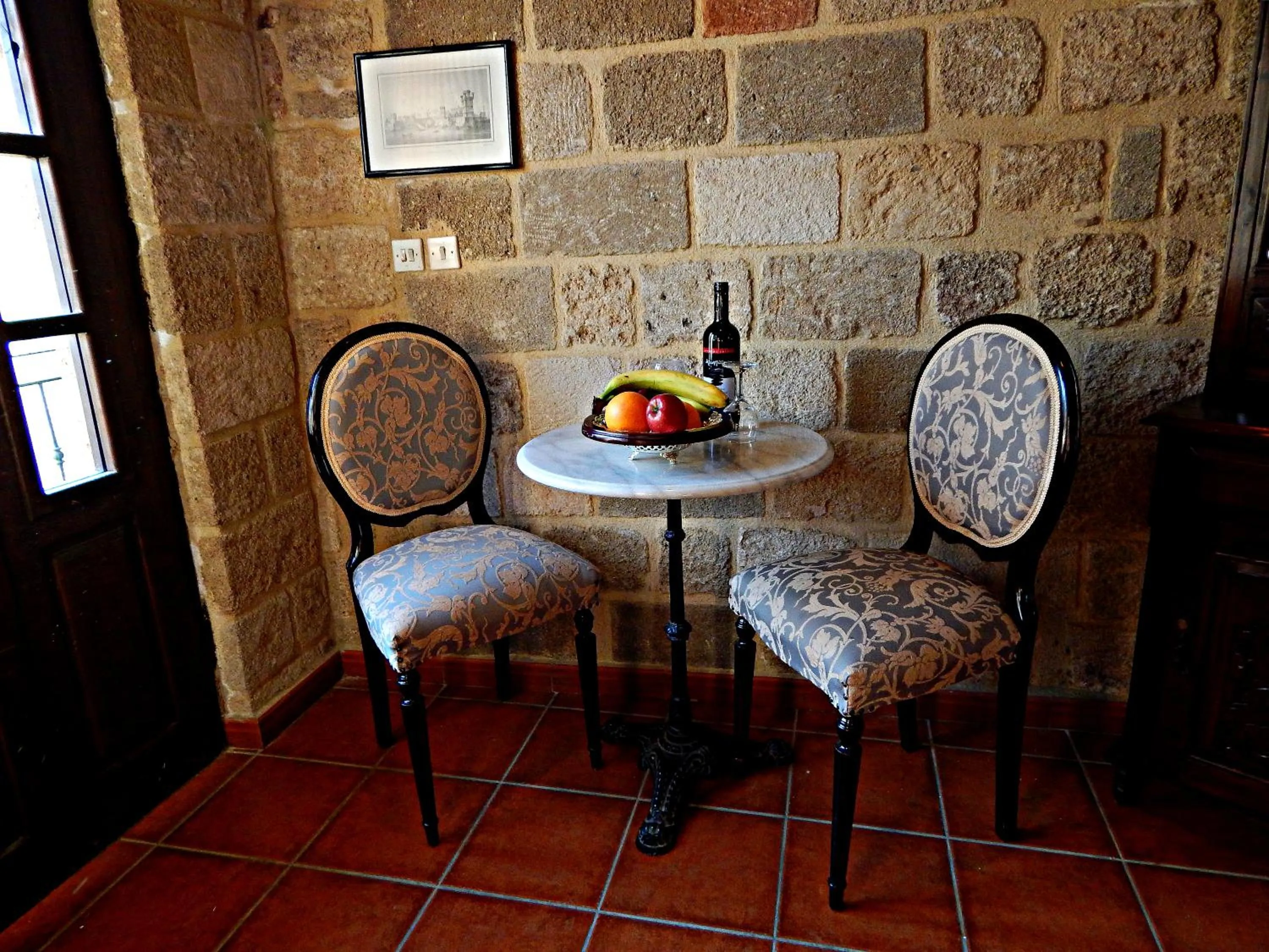 Seating area in S.Nikolis' Historic Boutique Hotel