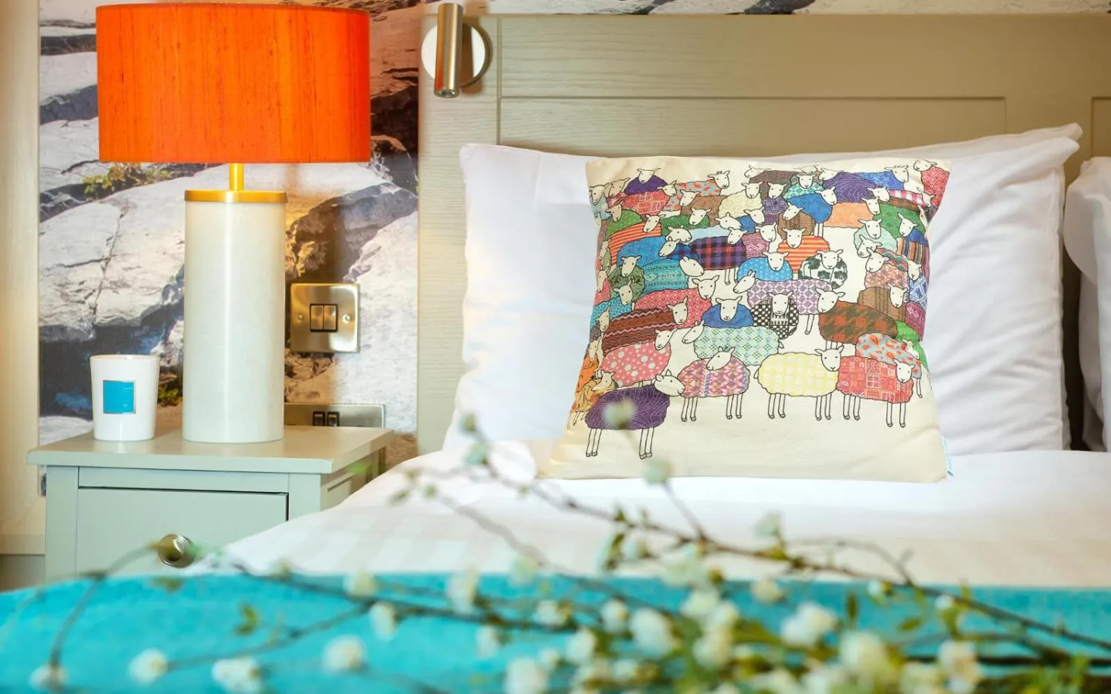 Decorative detail, Bed in The Wild Atlantic Lodge