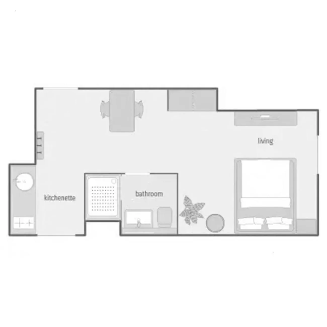 Photo of the whole room in smartments München Parkstadt Schwabing