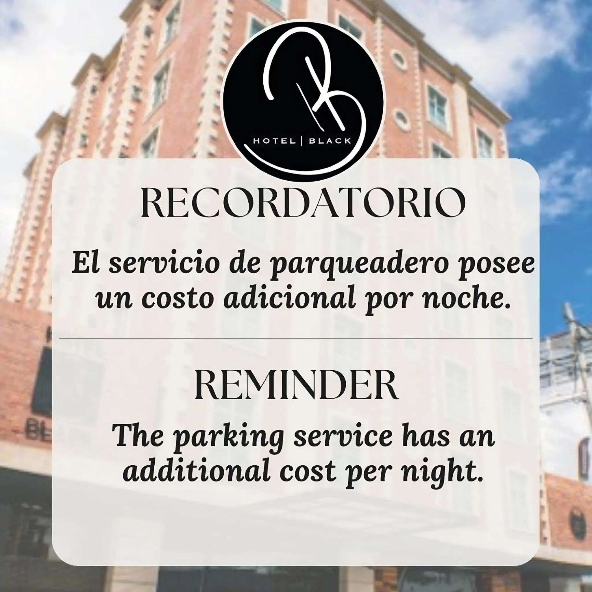 Parking in Hotel Black Usaquen