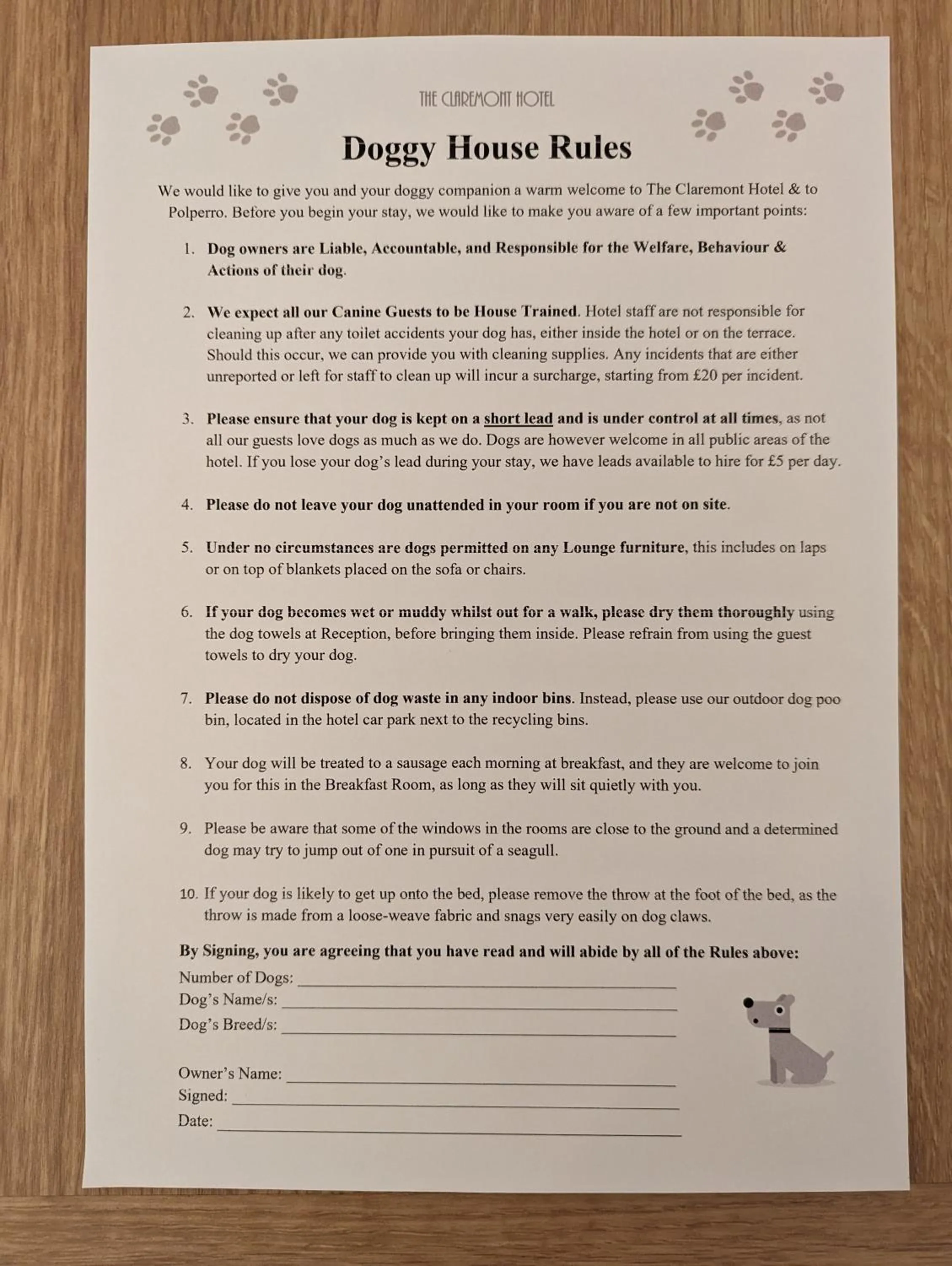 Pets in The Claremont Hotel-Adult Only