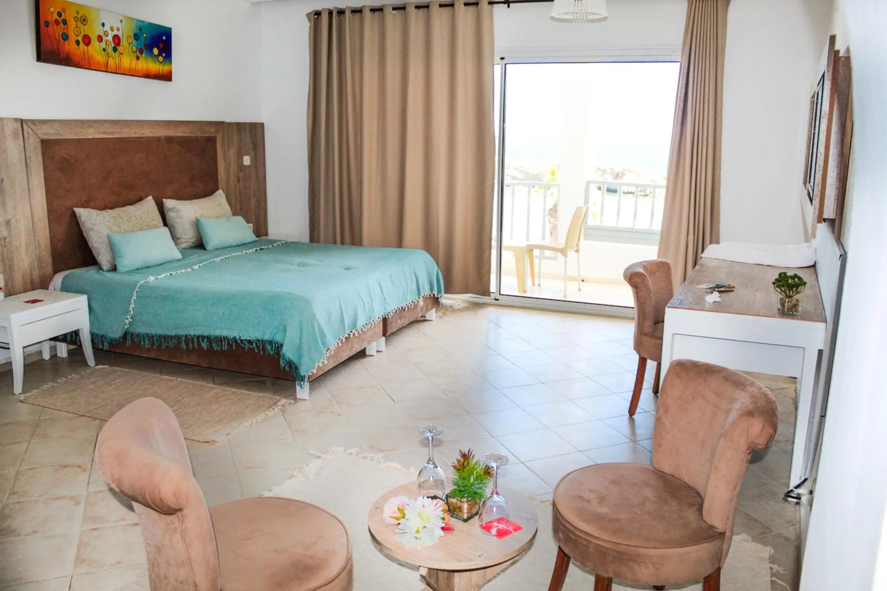 Bed in Hotel El Habib Monastir