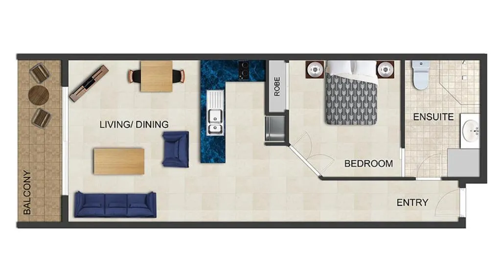 Floor plan in Trinity Beach Club Holiday Apartments