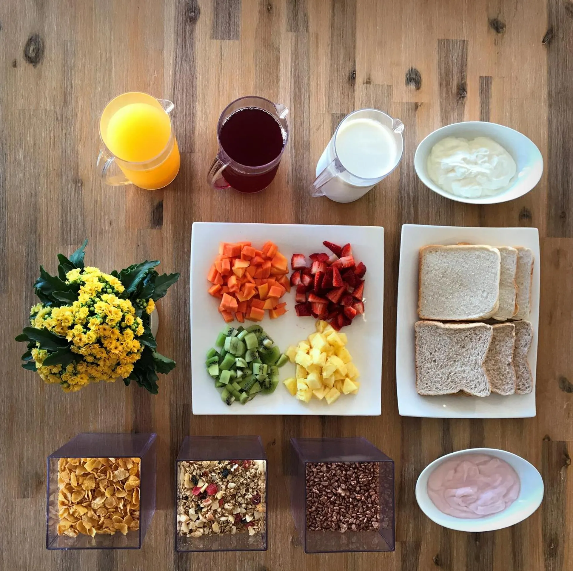 Continental breakfast in Lavender Moon Guest House