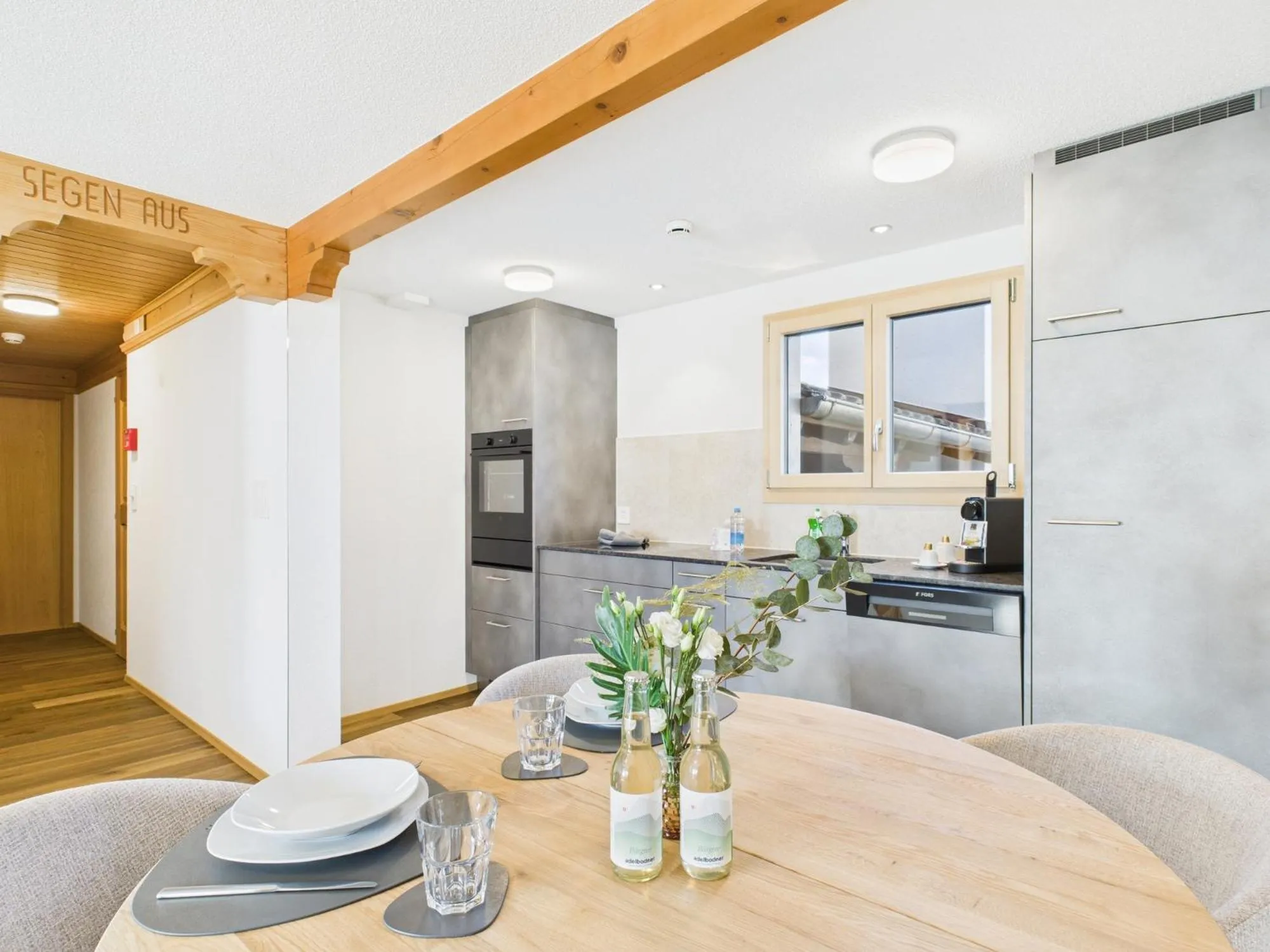 Kitchen or kitchenette in Bergblick Lodge - 3 Sterne Garni - Neueröffnung