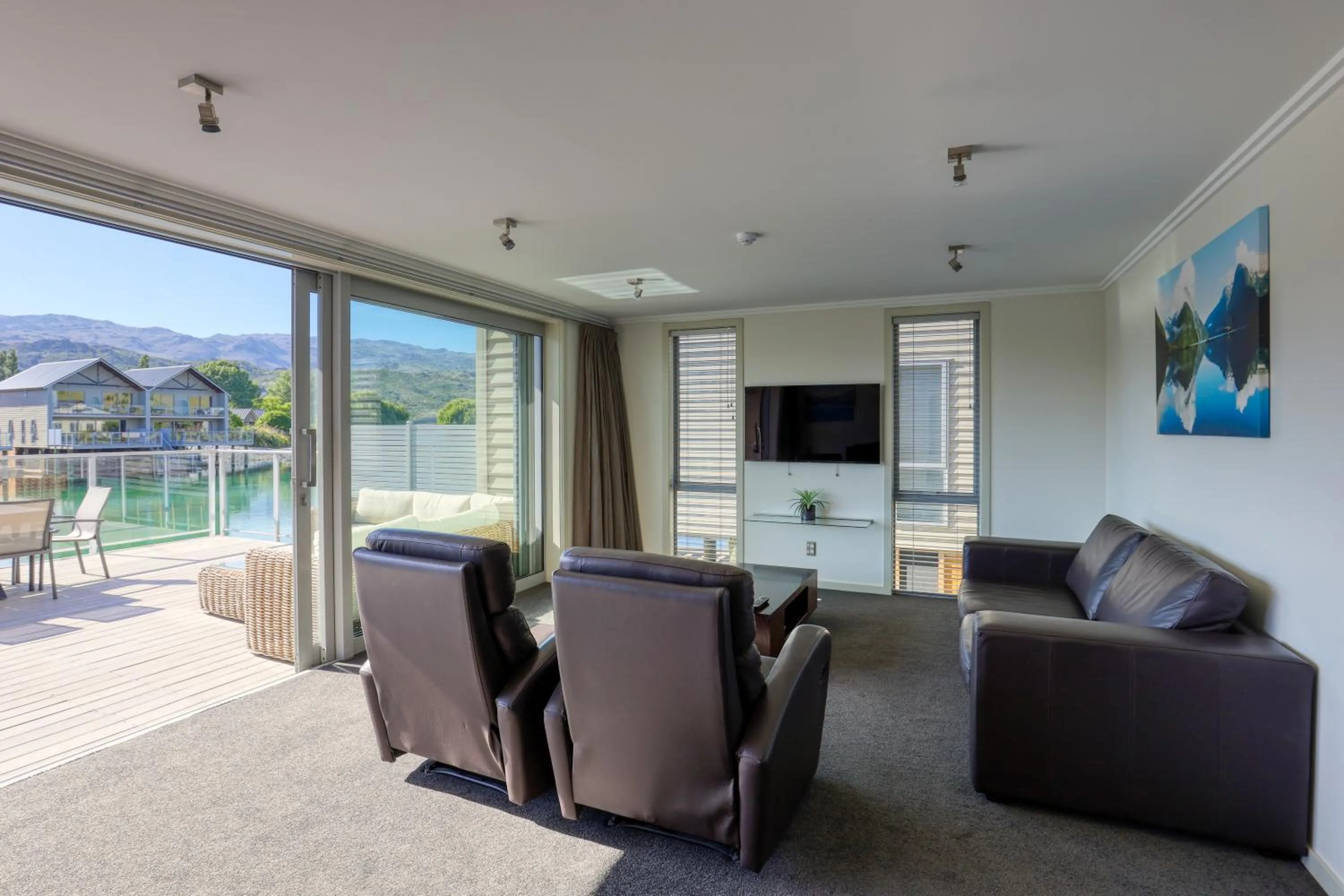 Living room in Marsden Lake Resort Central Otago