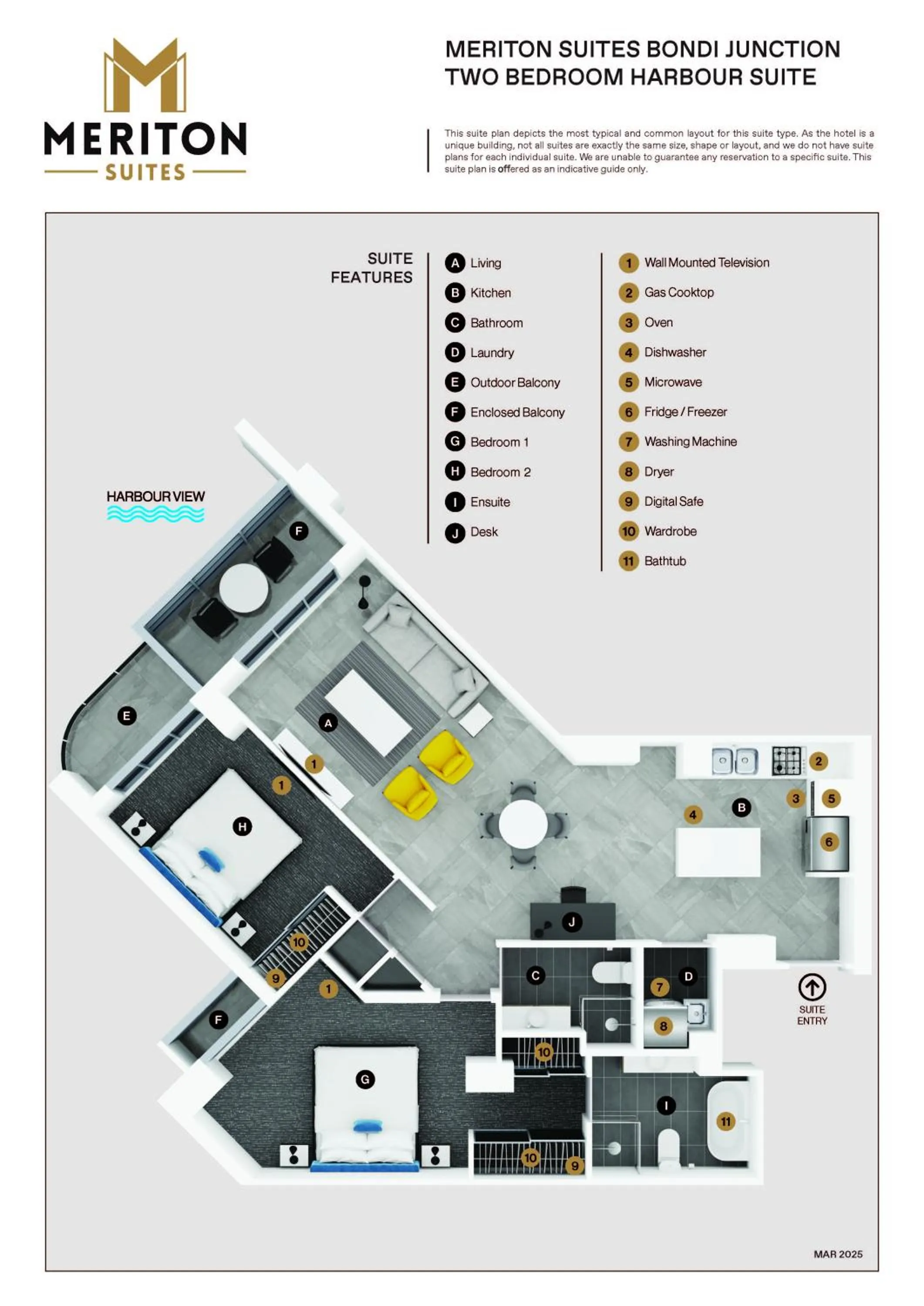 Floor plan in Meriton Suites Bondi Junction