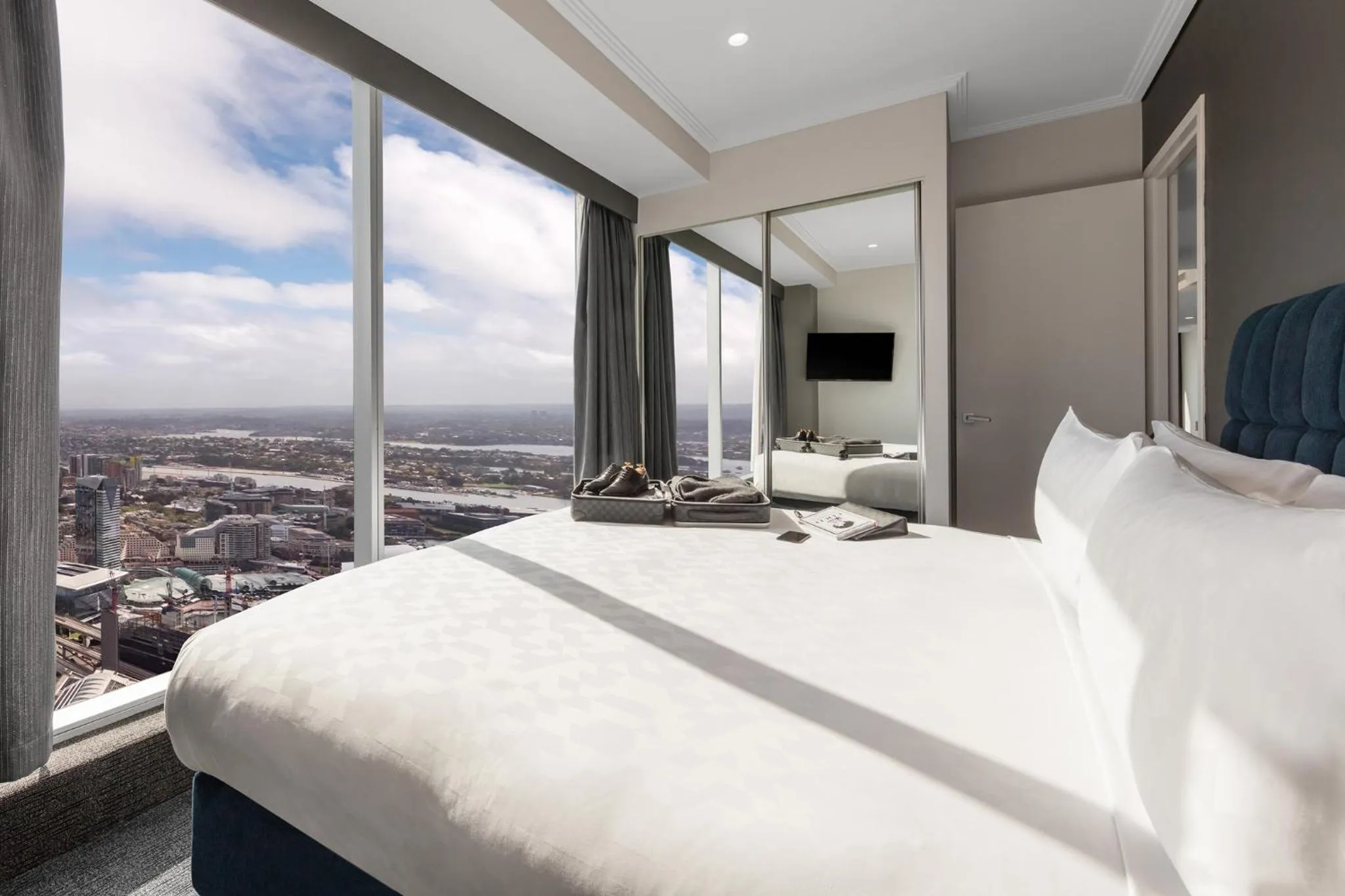 Bed in Meriton Suites World Tower, Sydney