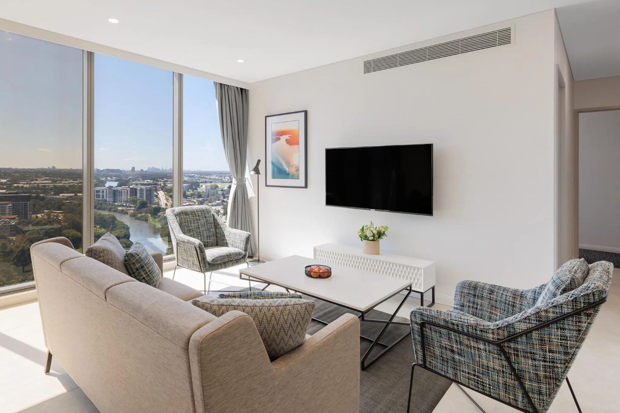 Living room in Meriton Suites George Street, Parramatta
