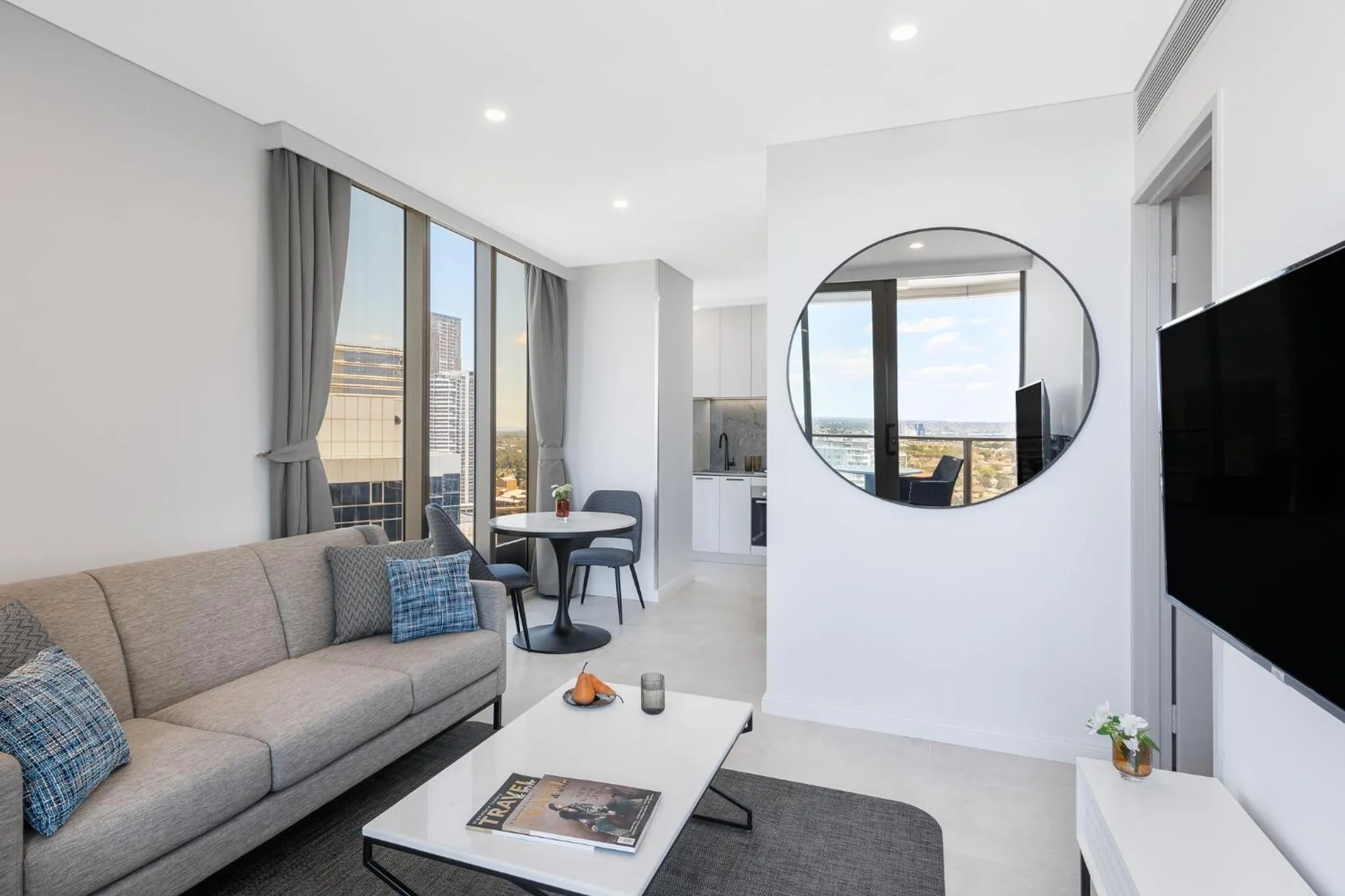 Living room in Meriton Suites George Street, Parramatta