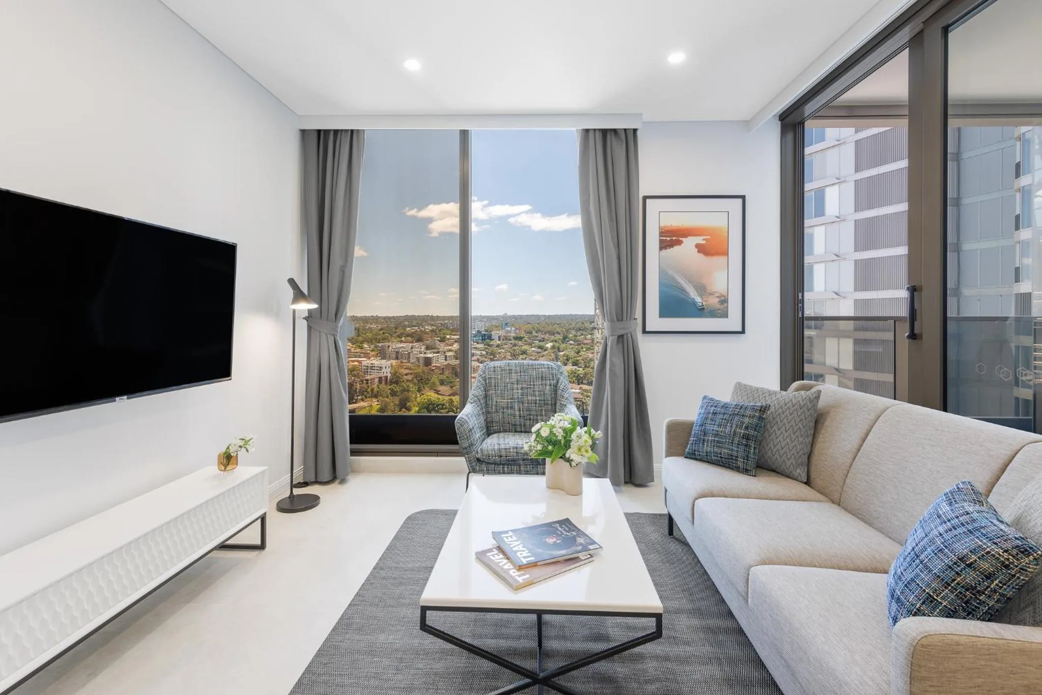 Living room in Meriton Suites George Street, Parramatta