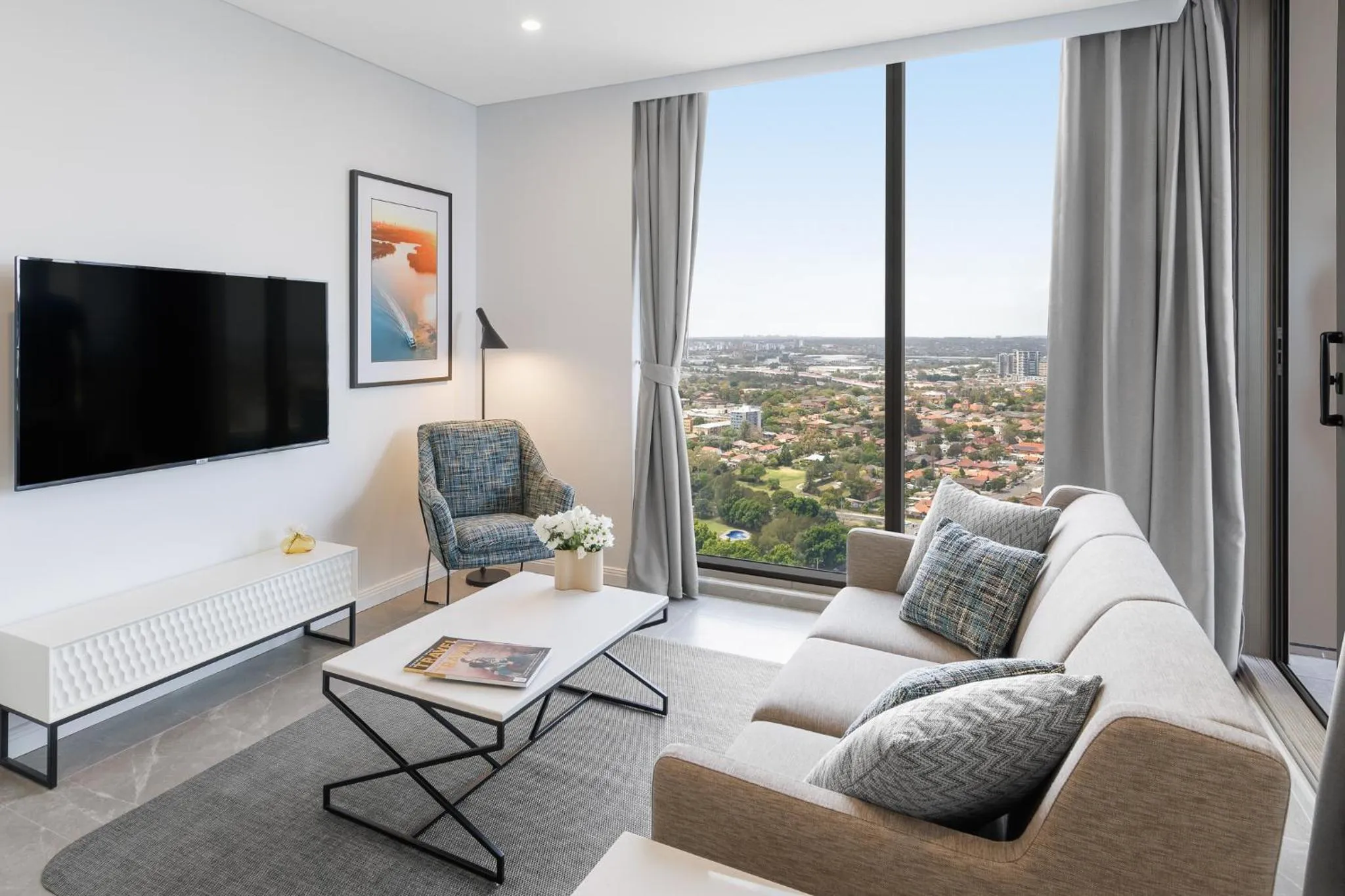Living room in Meriton Suites George Street, Parramatta