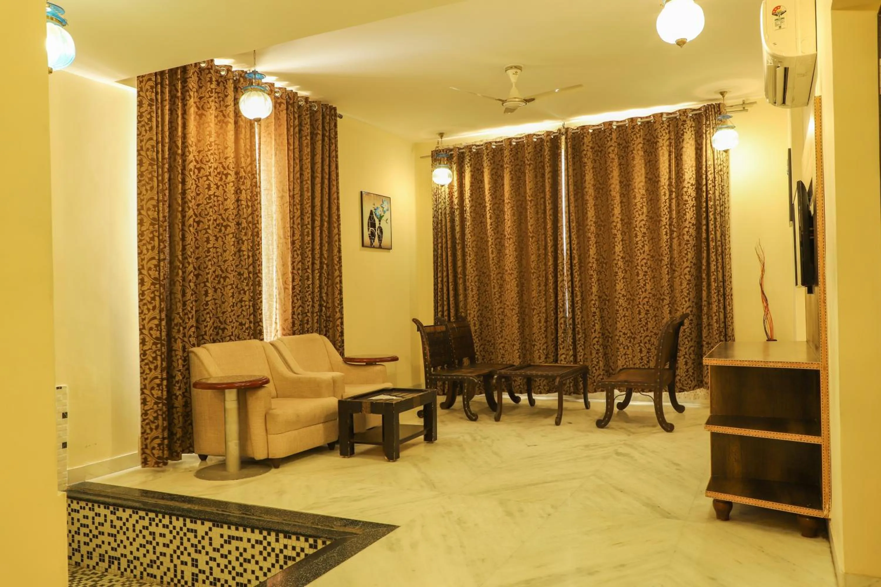 Seating area in Regenta Central Mewargarh, Near Biological park