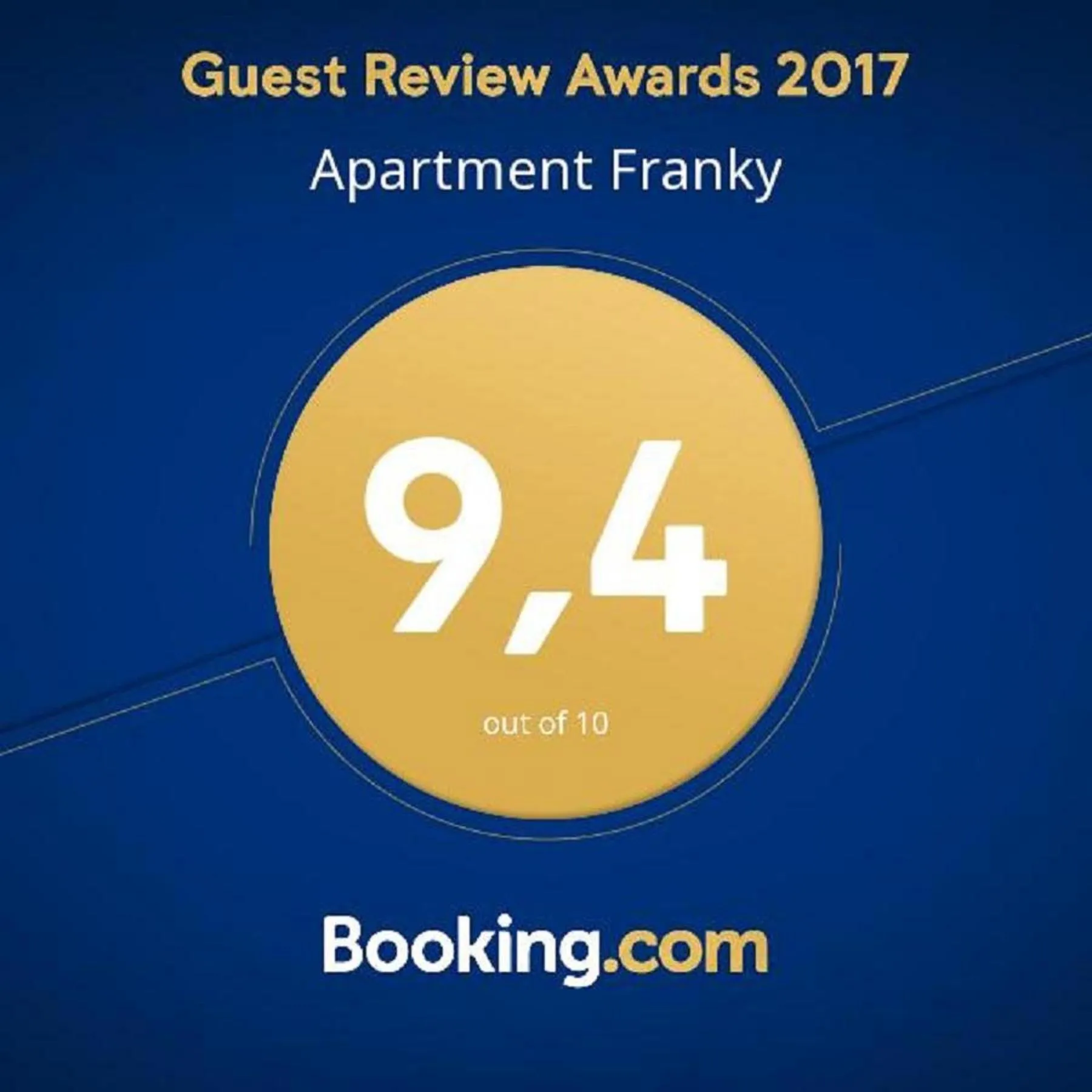Certificate/Award in Apartment Franky