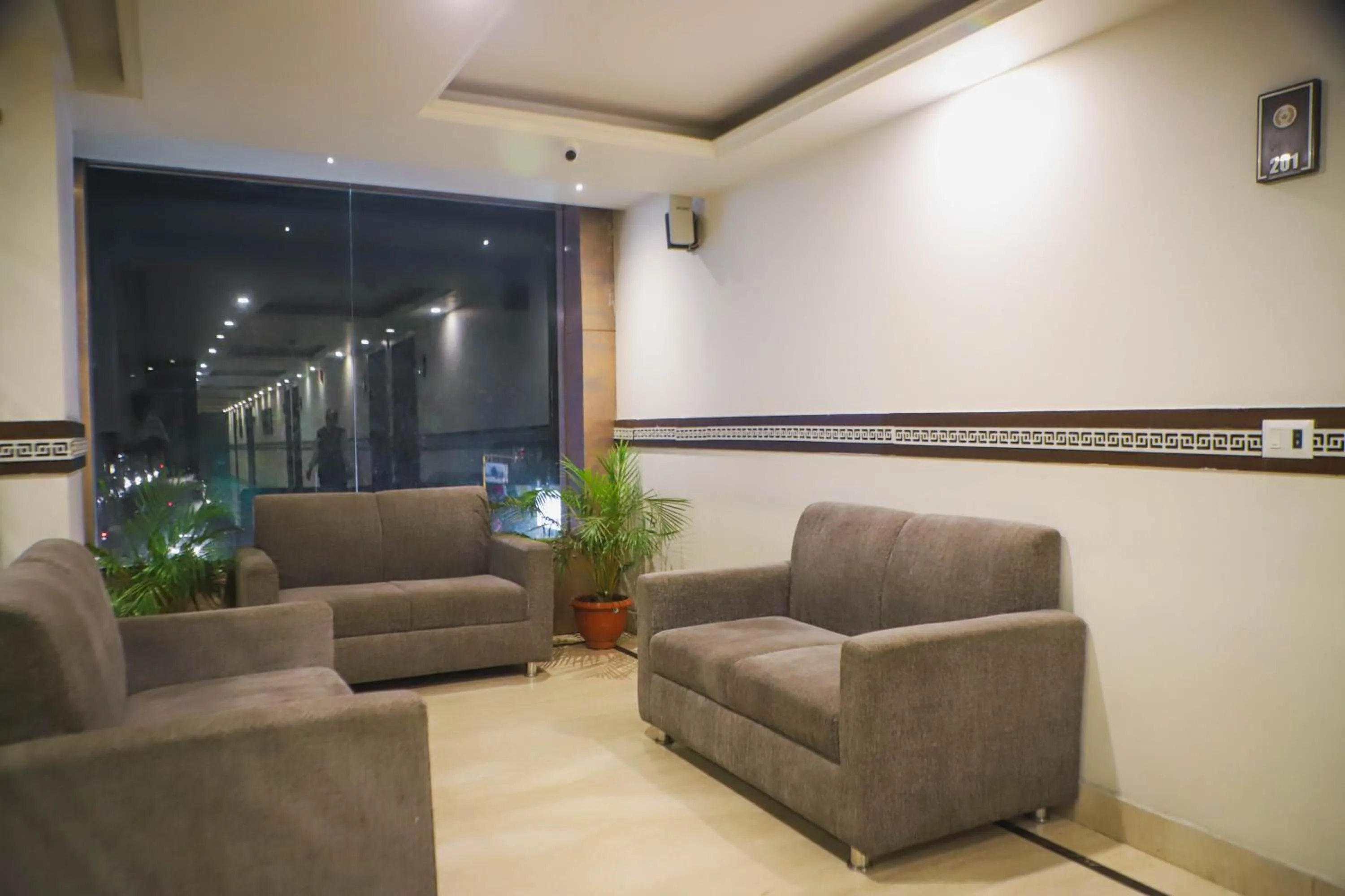 Seating area in Hotel Central Palace